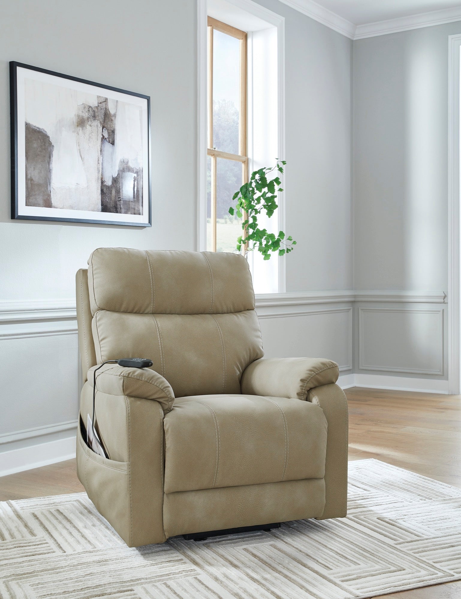 Sand Power Lift Recliner - Adams Furniture