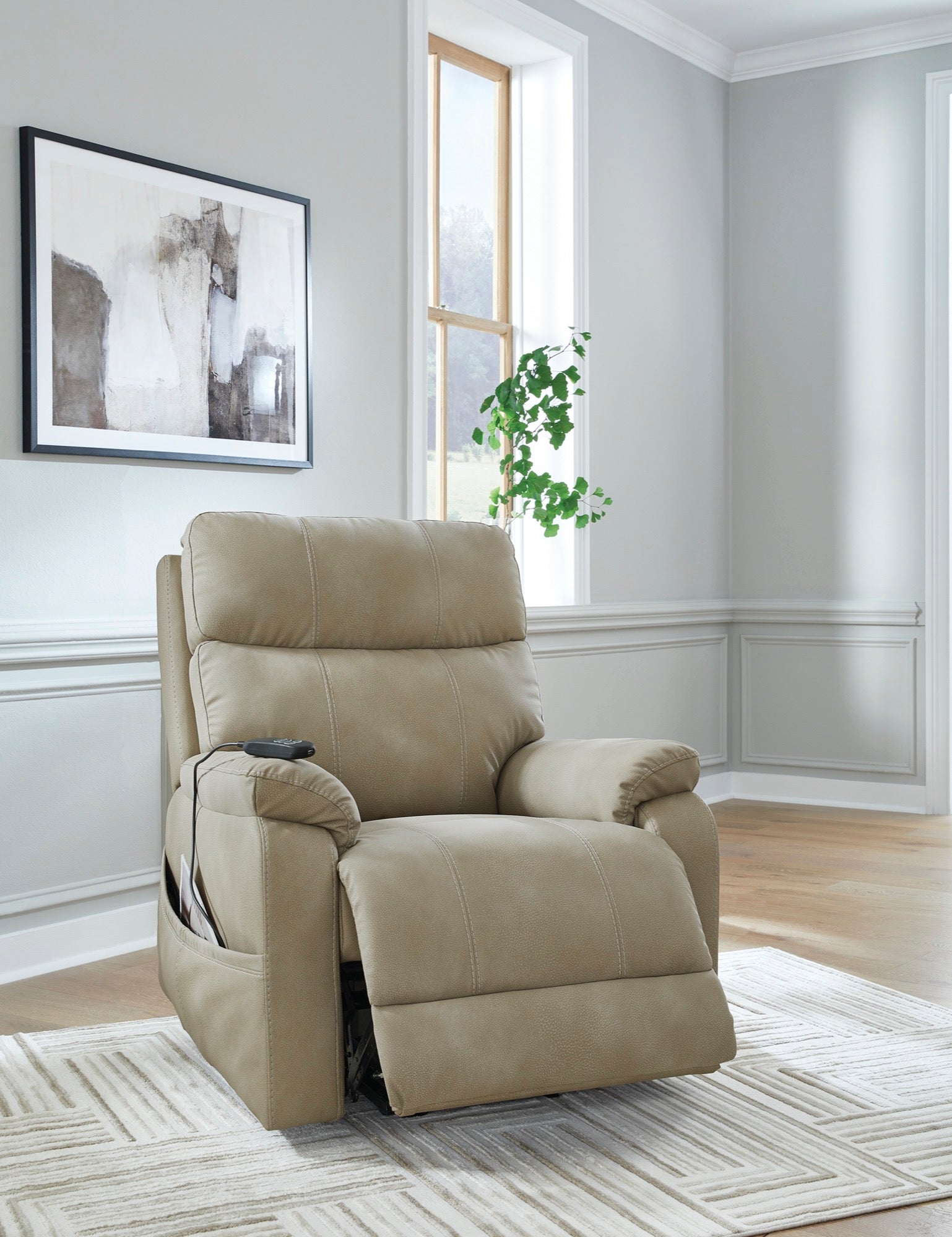 Sand Power Lift Recliner - Adams Furniture