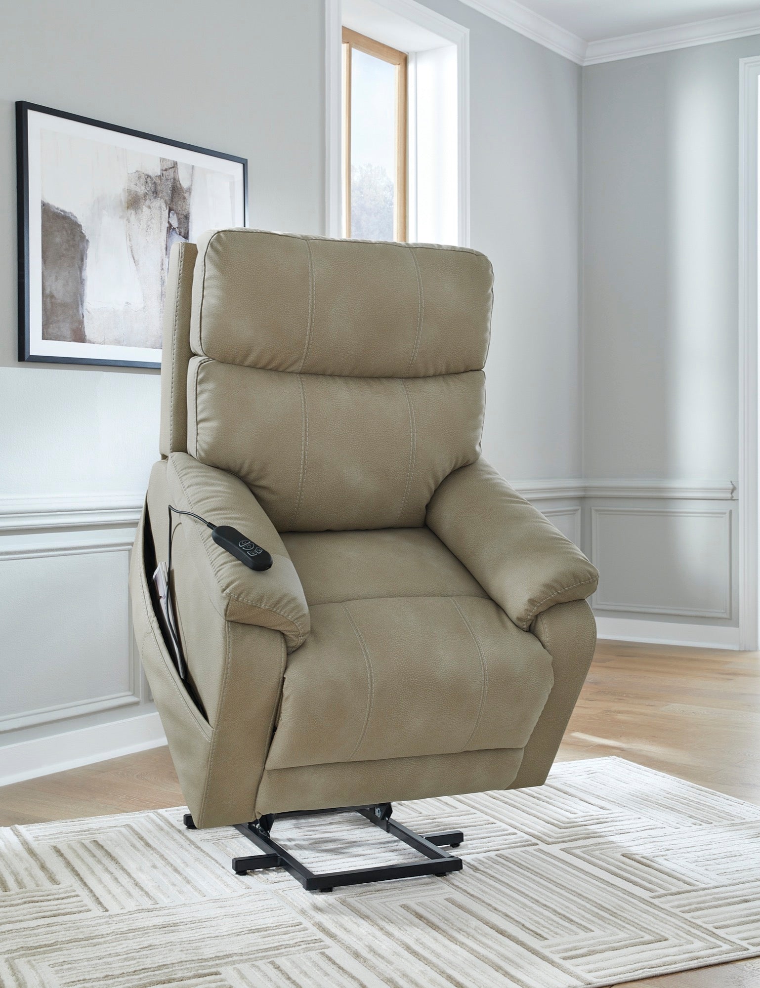 Sand Power Lift Recliner - Adams Furniture