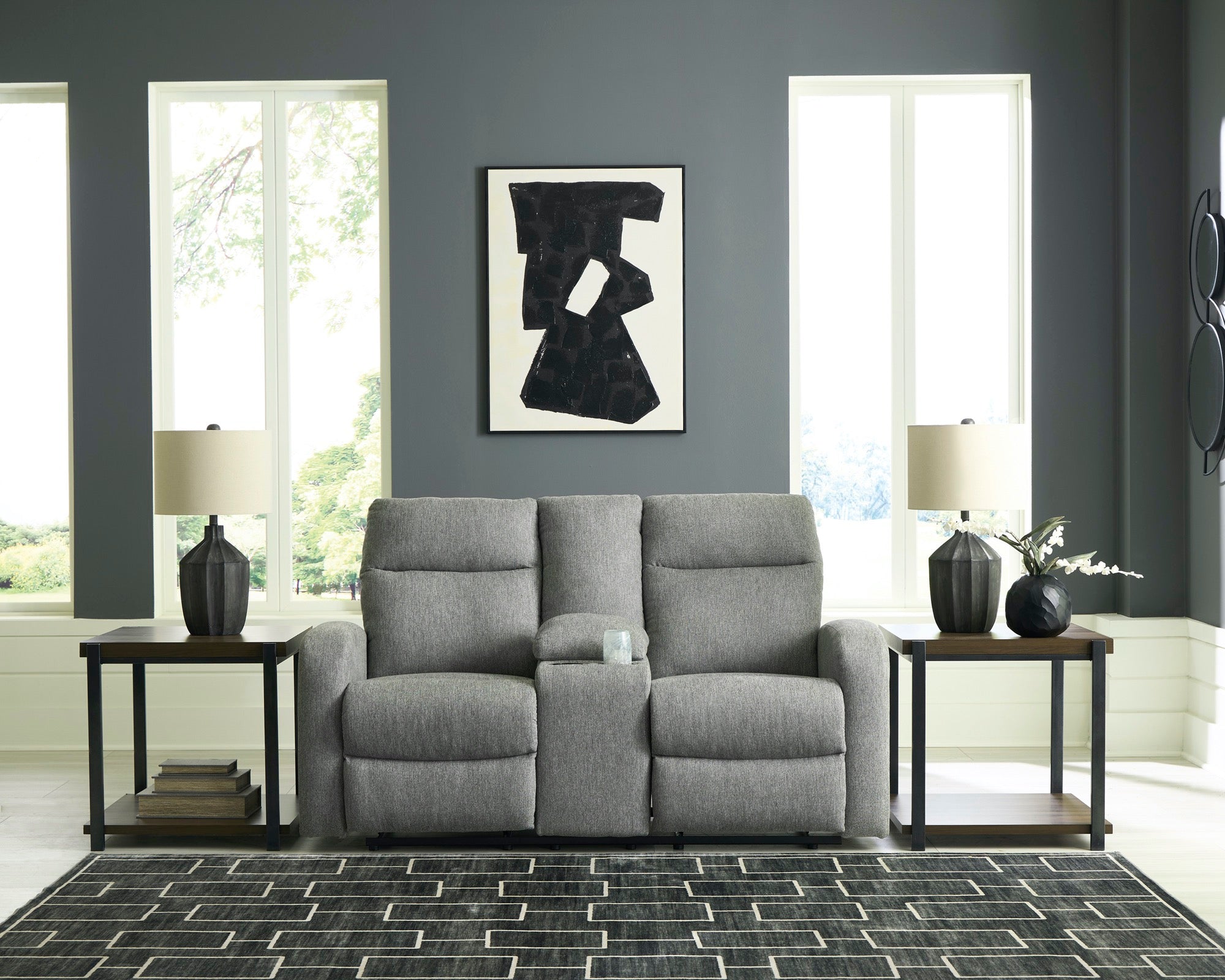 Grant Reclining Loveseat with Console - Adams Furniture