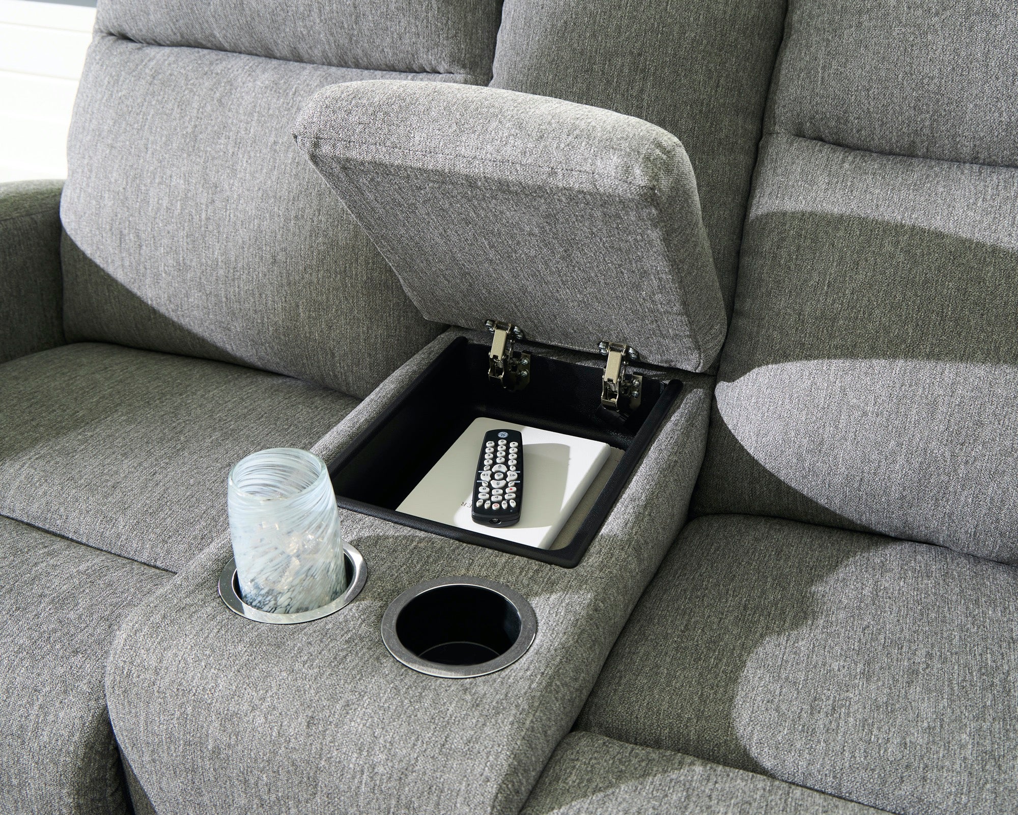 Grant Reclining Loveseat with Console - Adams Furniture