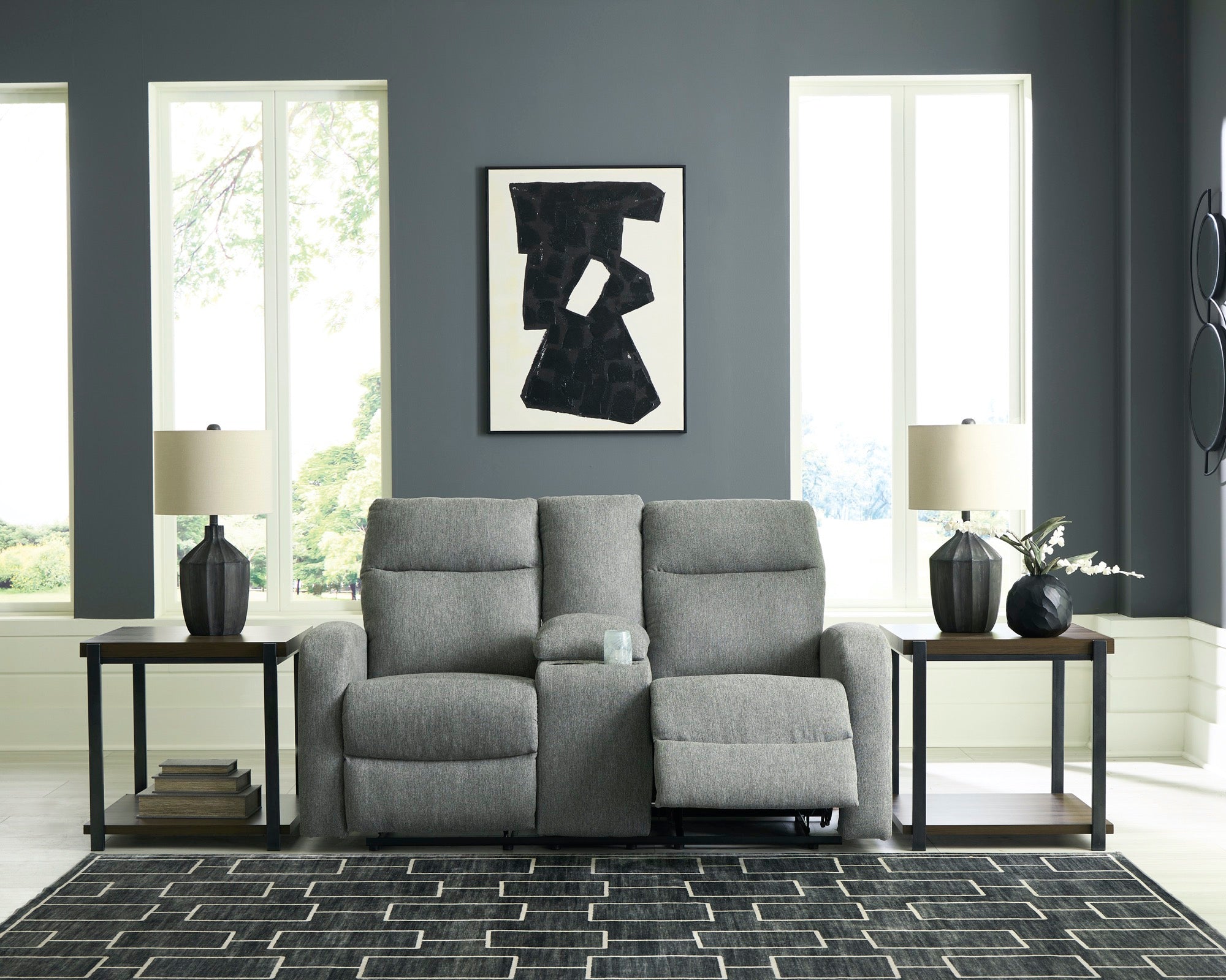 Grant Reclining Loveseat with Console - Adams Furniture