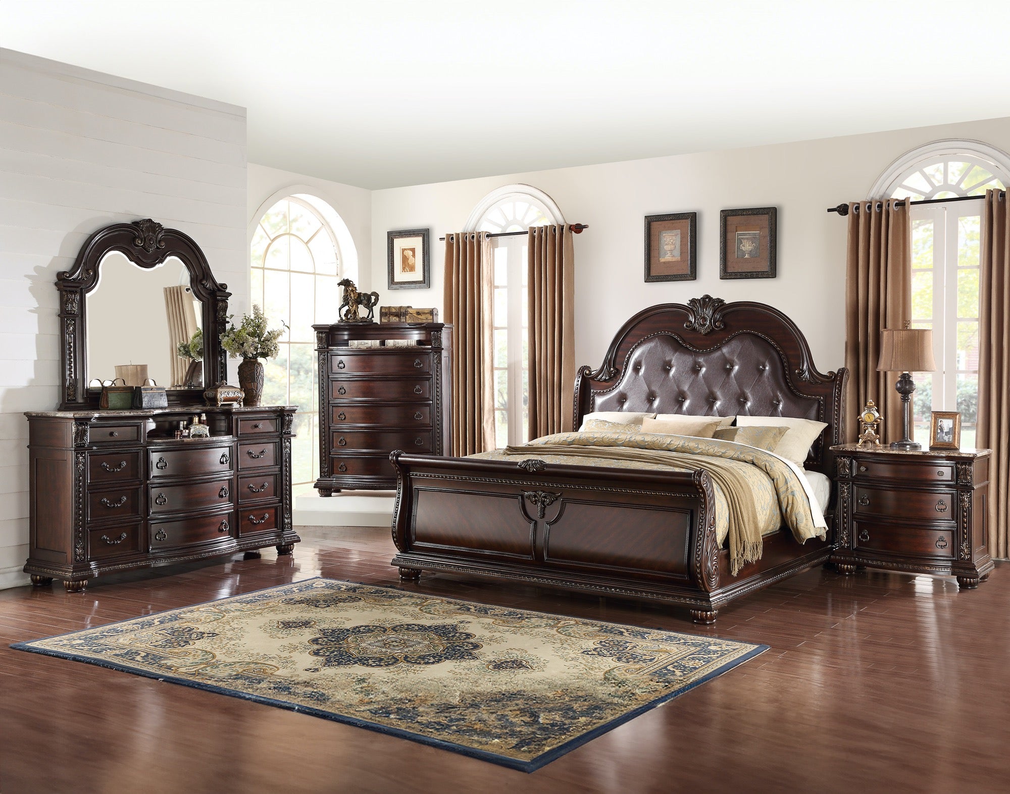 Stanley King 5 Piece Bedroom Set - Adams Furniture