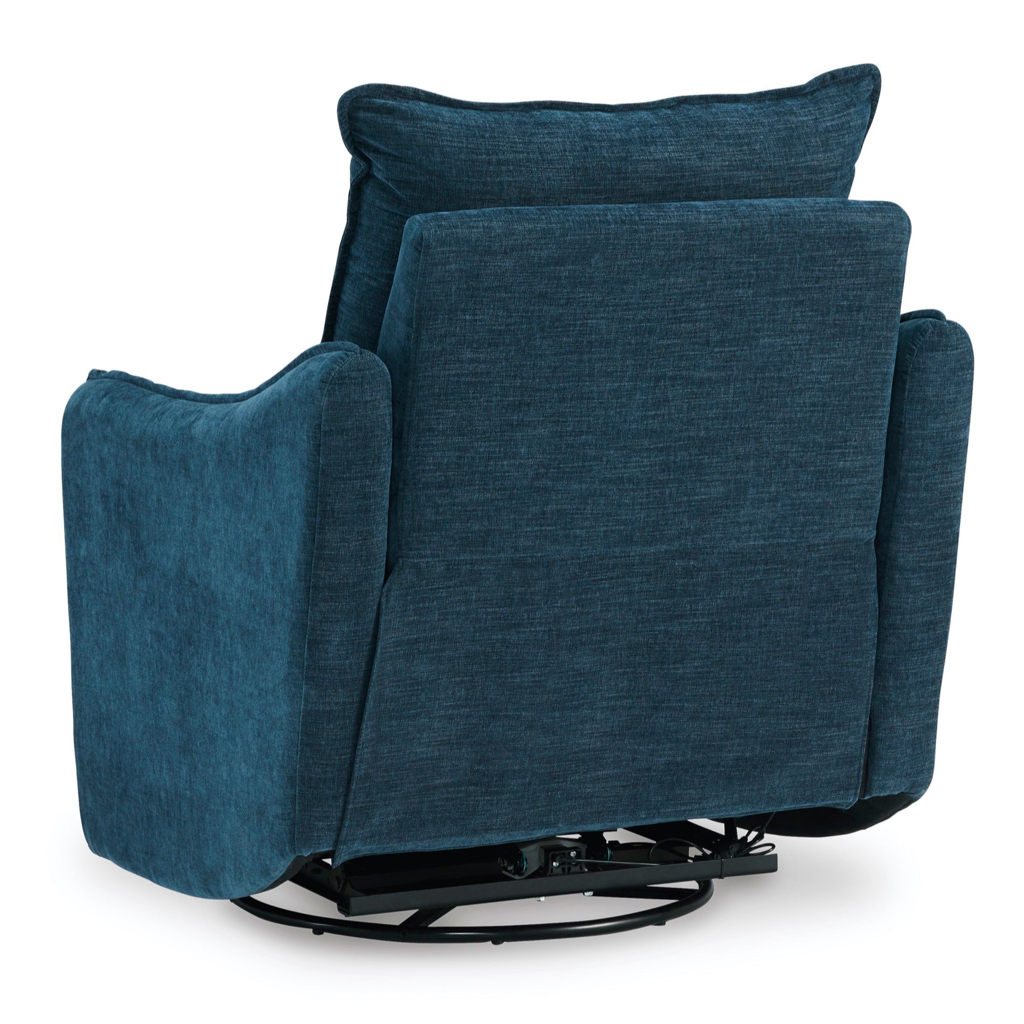 Navy Swivel Power Recliner - Adams Furniture
