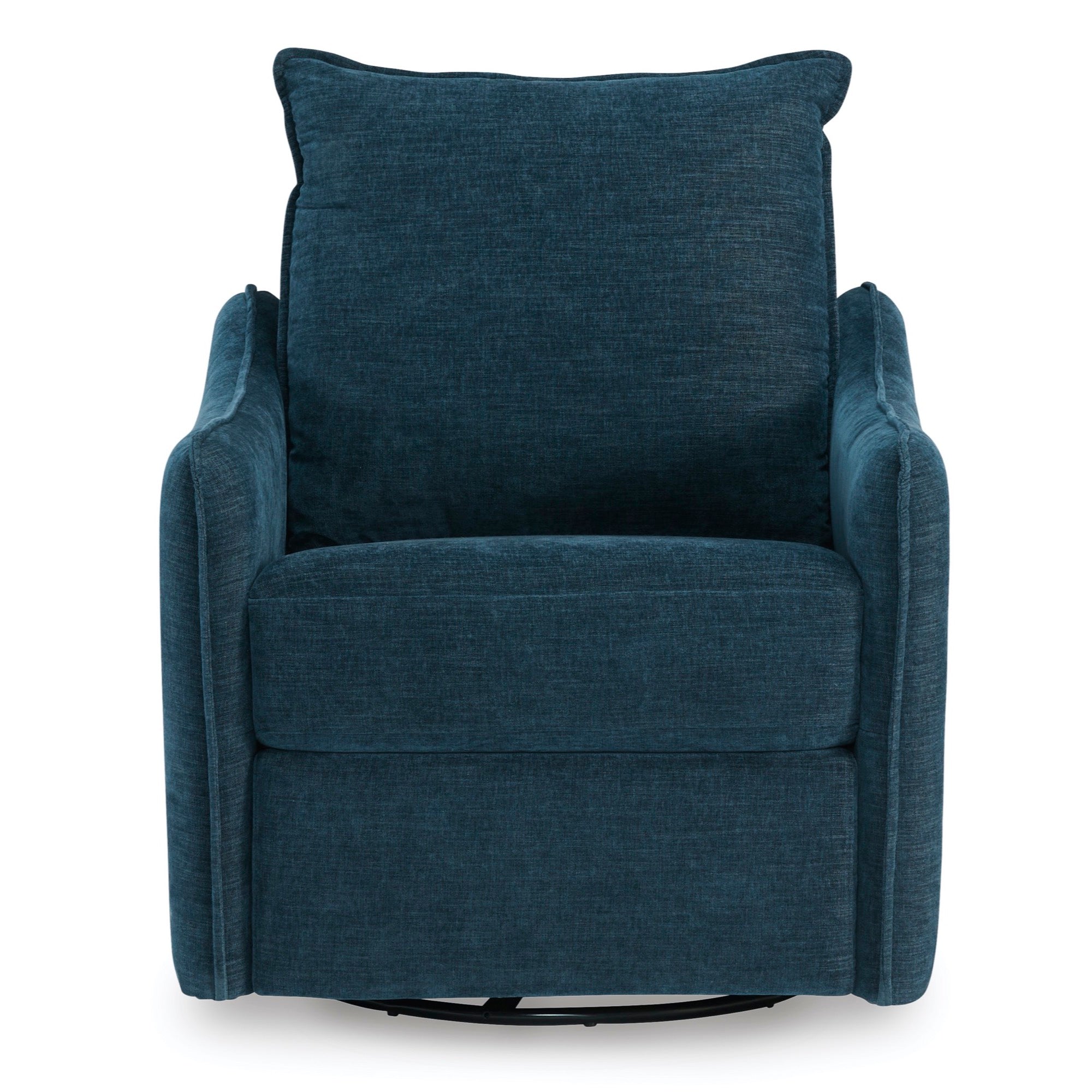 Navy Swivel Power Recliner - Adams Furniture