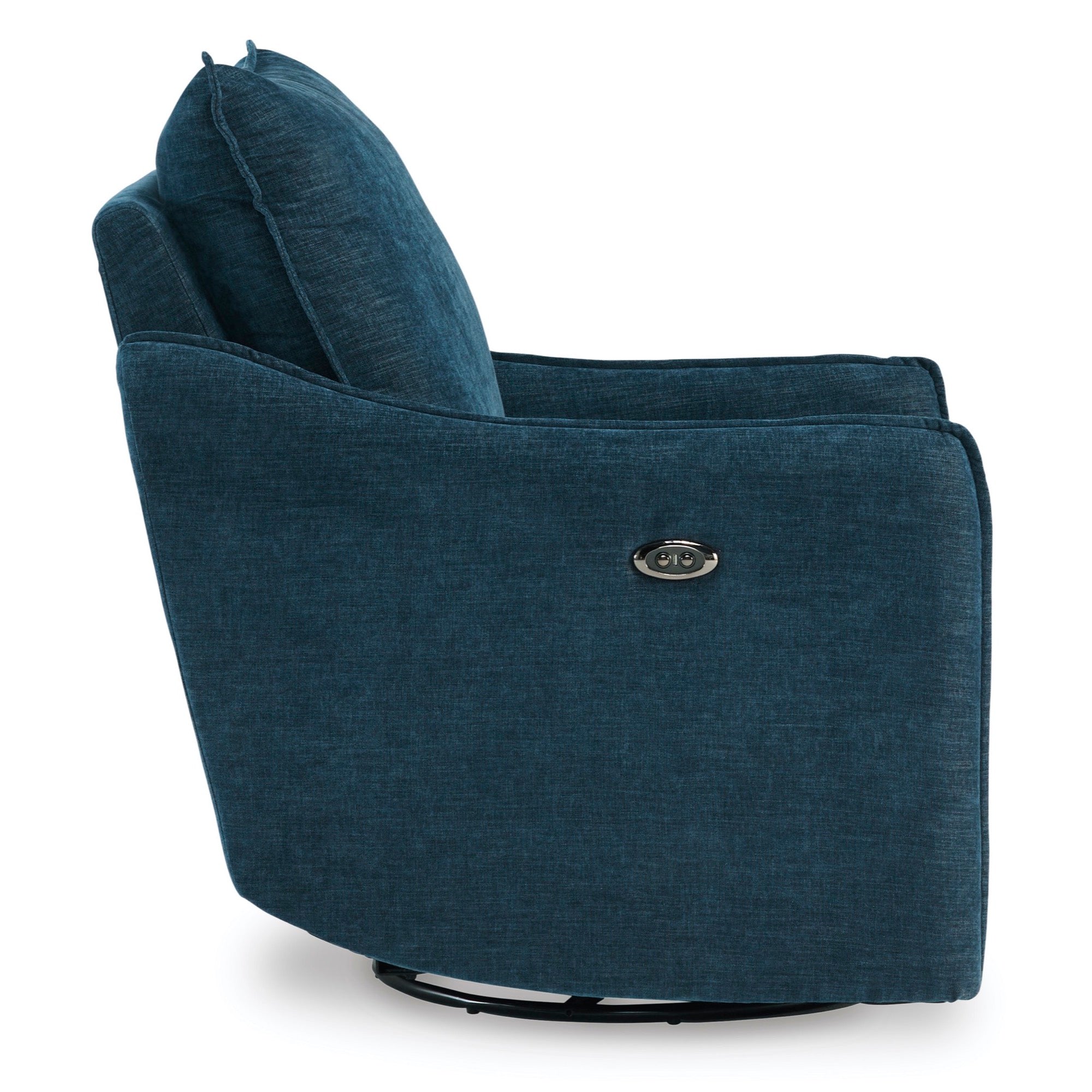 Navy Swivel Power Recliner - Adams Furniture