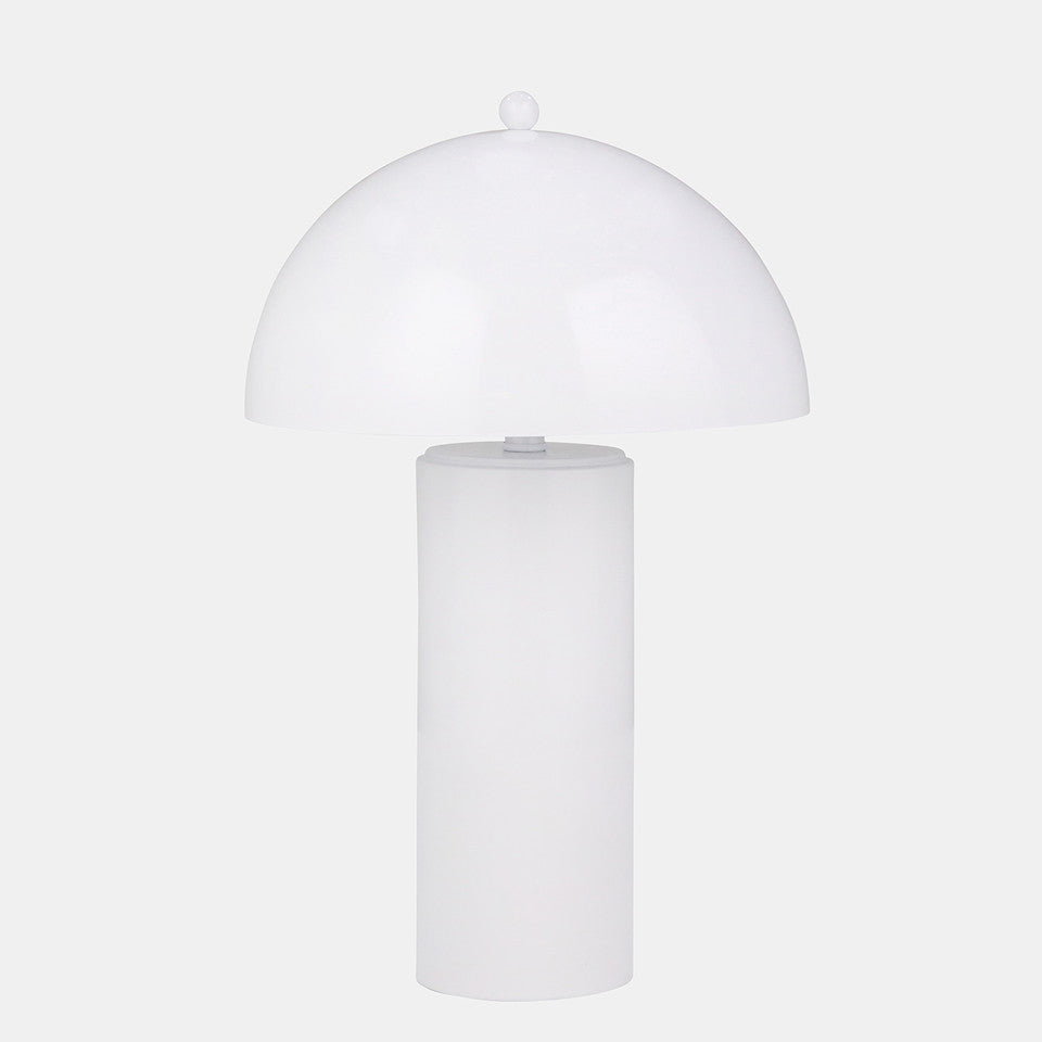 Metal 22" Dome Table Lamp, White