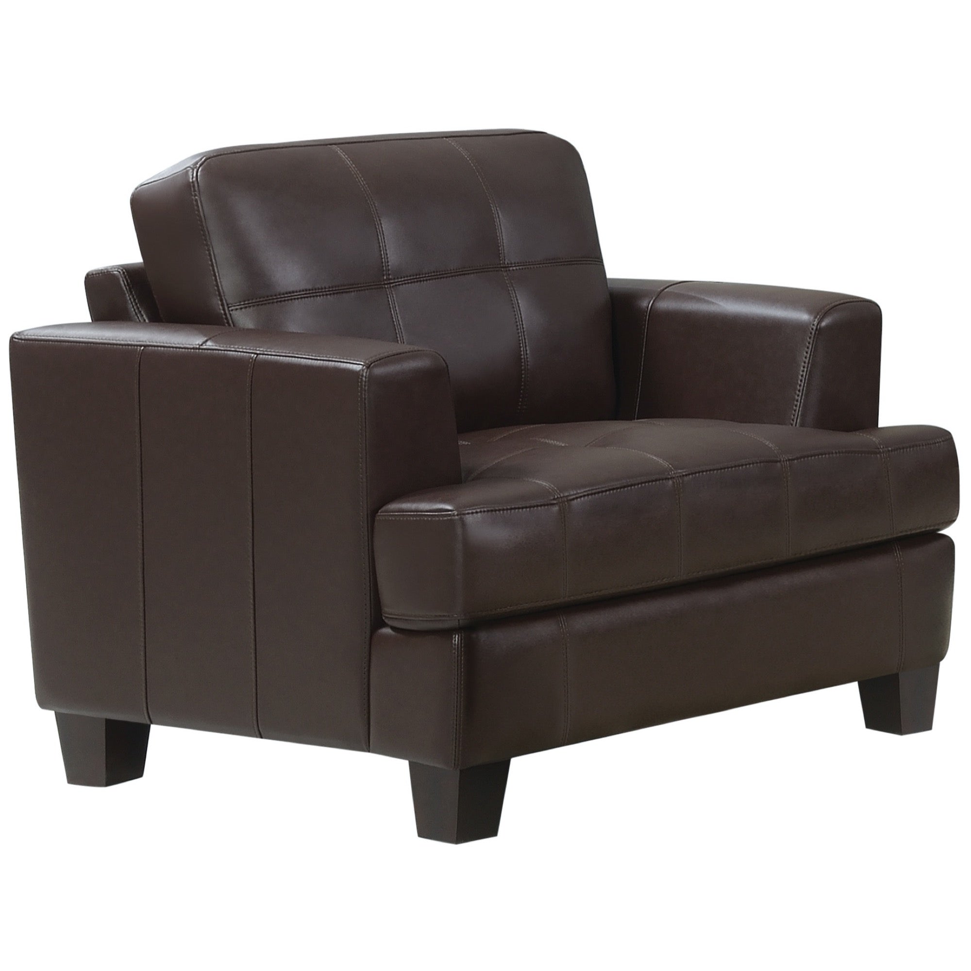 Samuel Cushion Back Chair Dark Brown - Adams Furniture