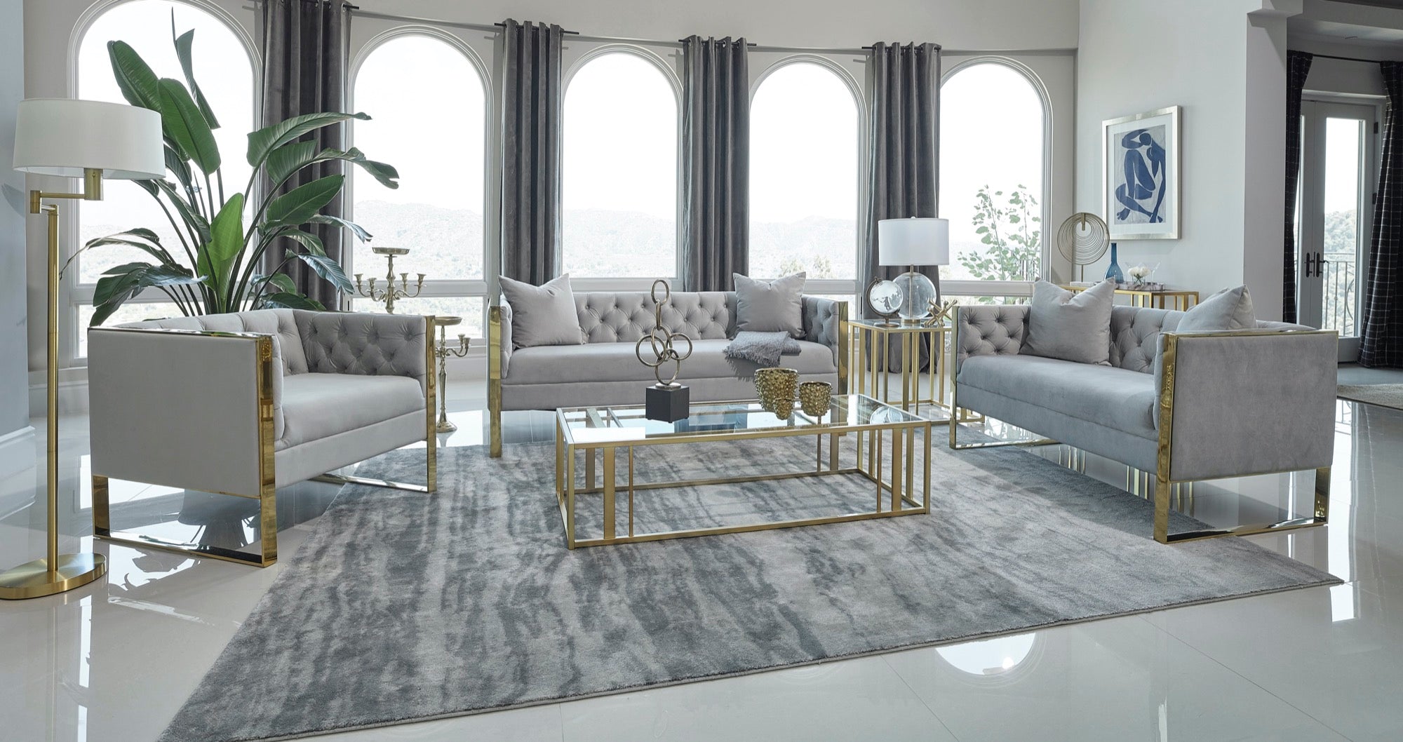 Eastbrook Tufted Back Loveseat Grey