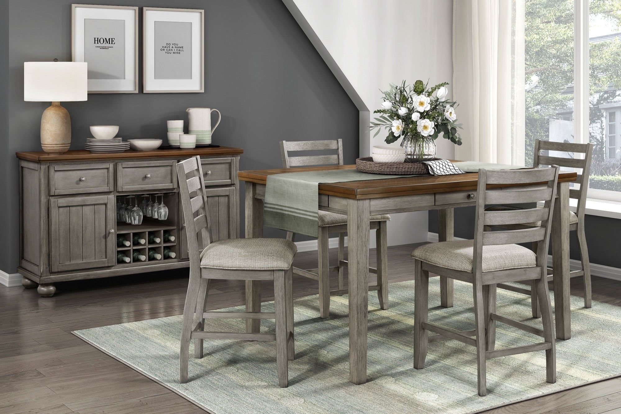 Tigard 5 Piece Counter Height Dining Set
