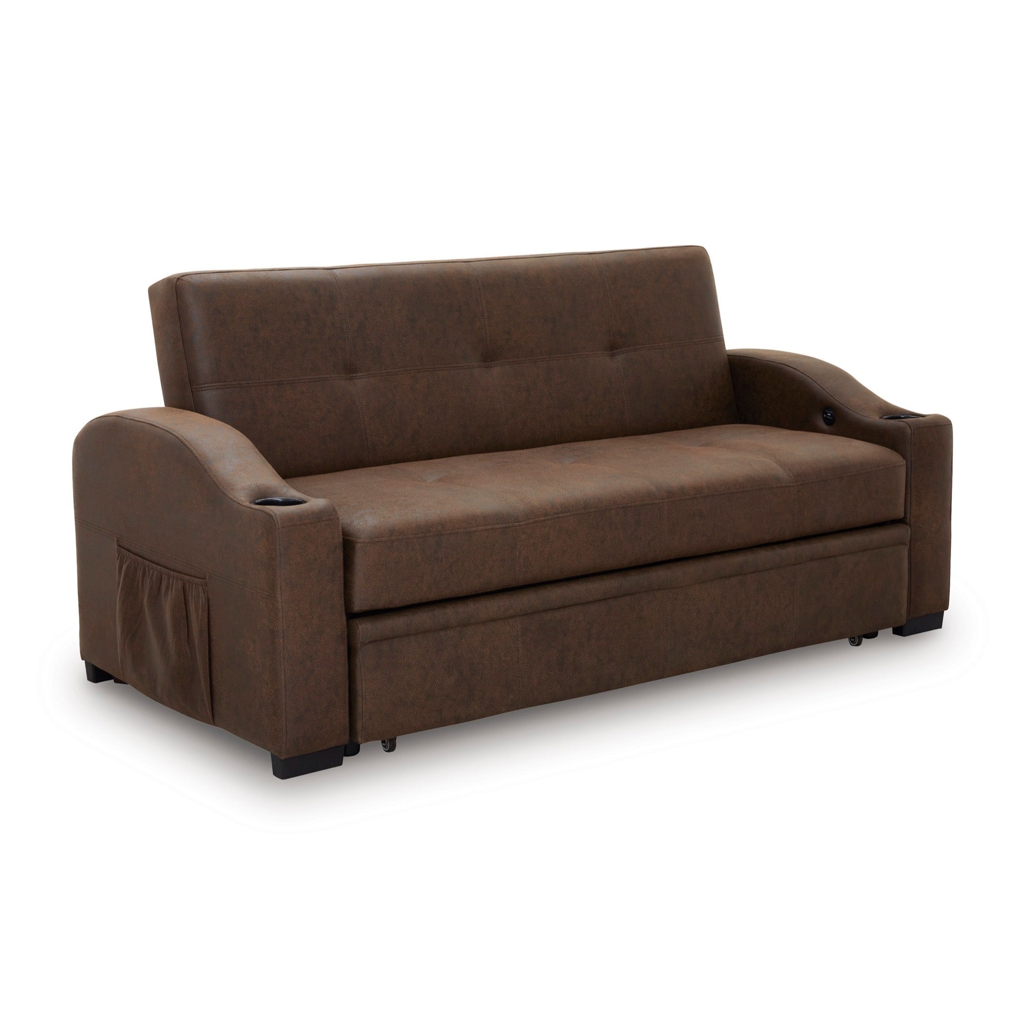 Brown Contemporary Pop Up Sleeper Sofa