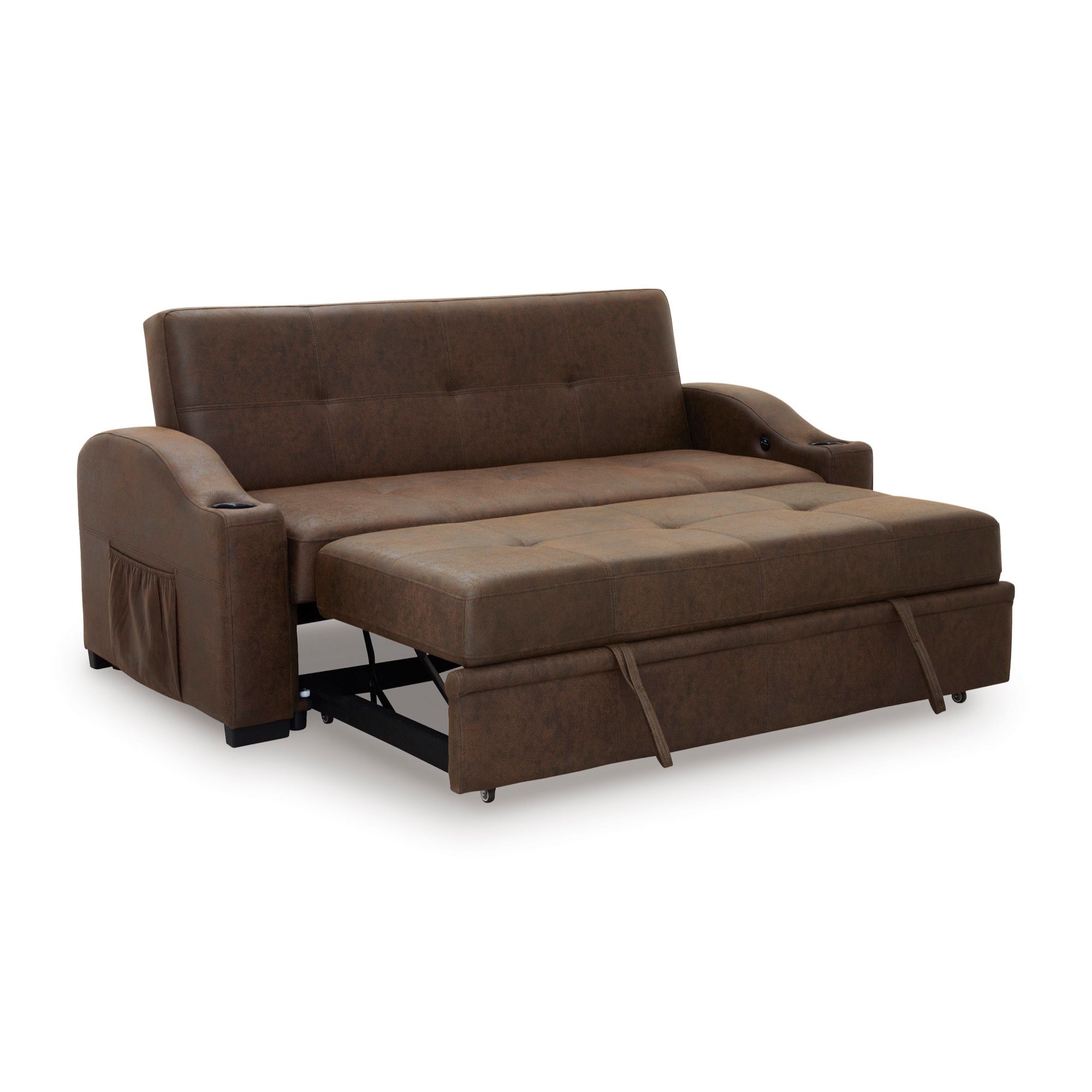 Brown Contemporary Pop Up Sleeper Sofa