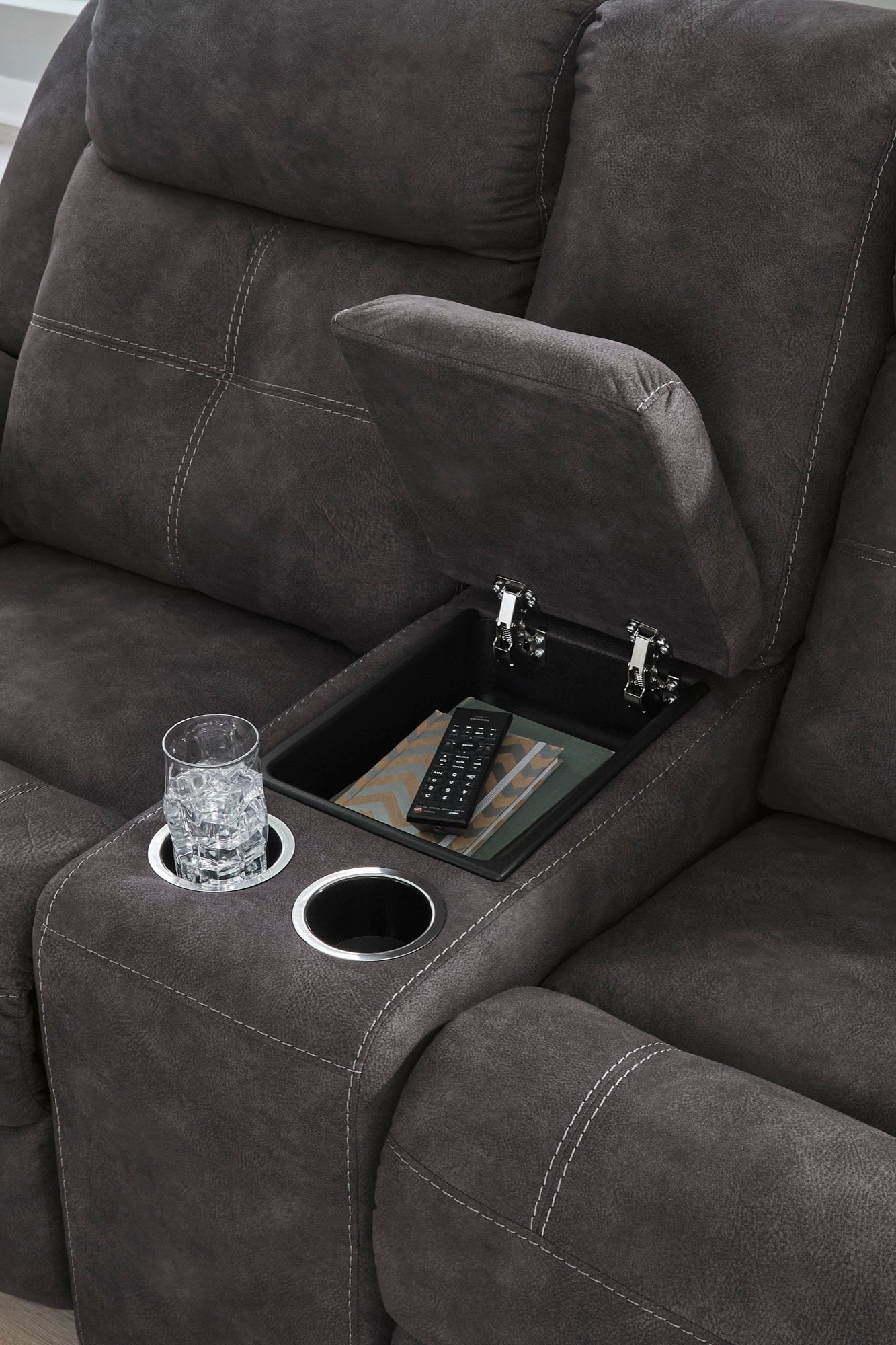 Luke Reclining Loveseat with Console - Adams Furniture