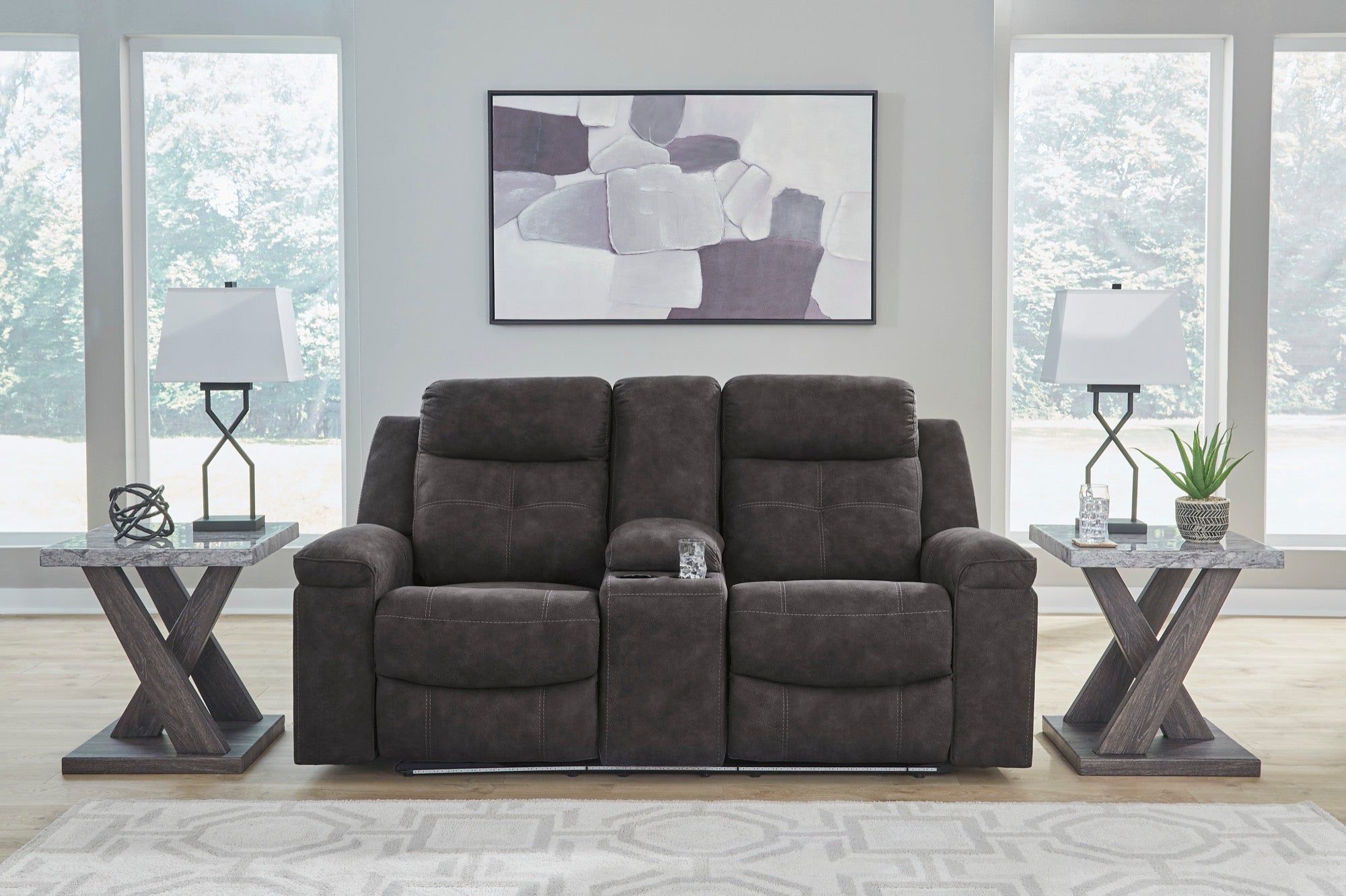 Luke Reclining Loveseat with Console - Adams Furniture