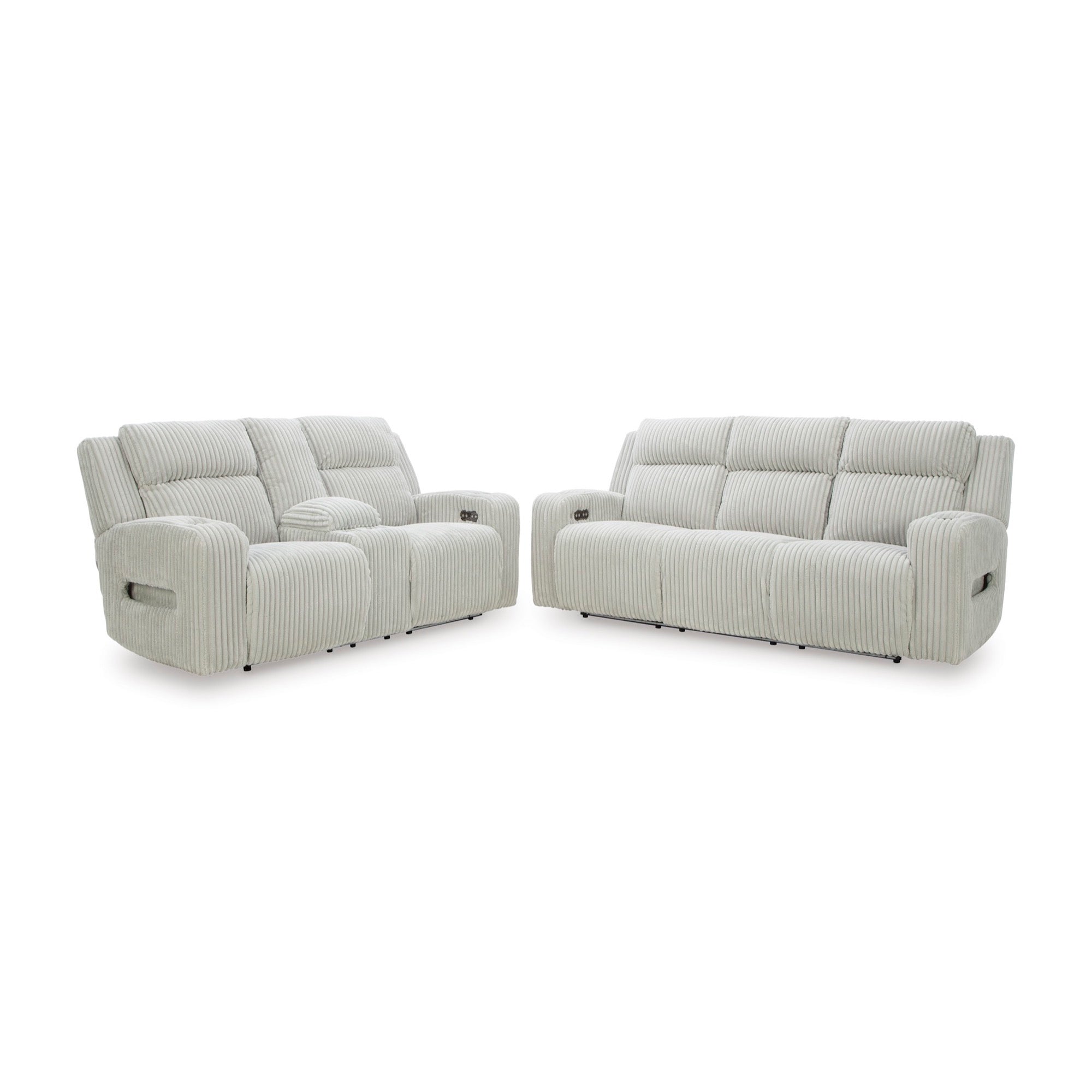 Emmett White Power Reclining Living Room Set - Adams Furniture