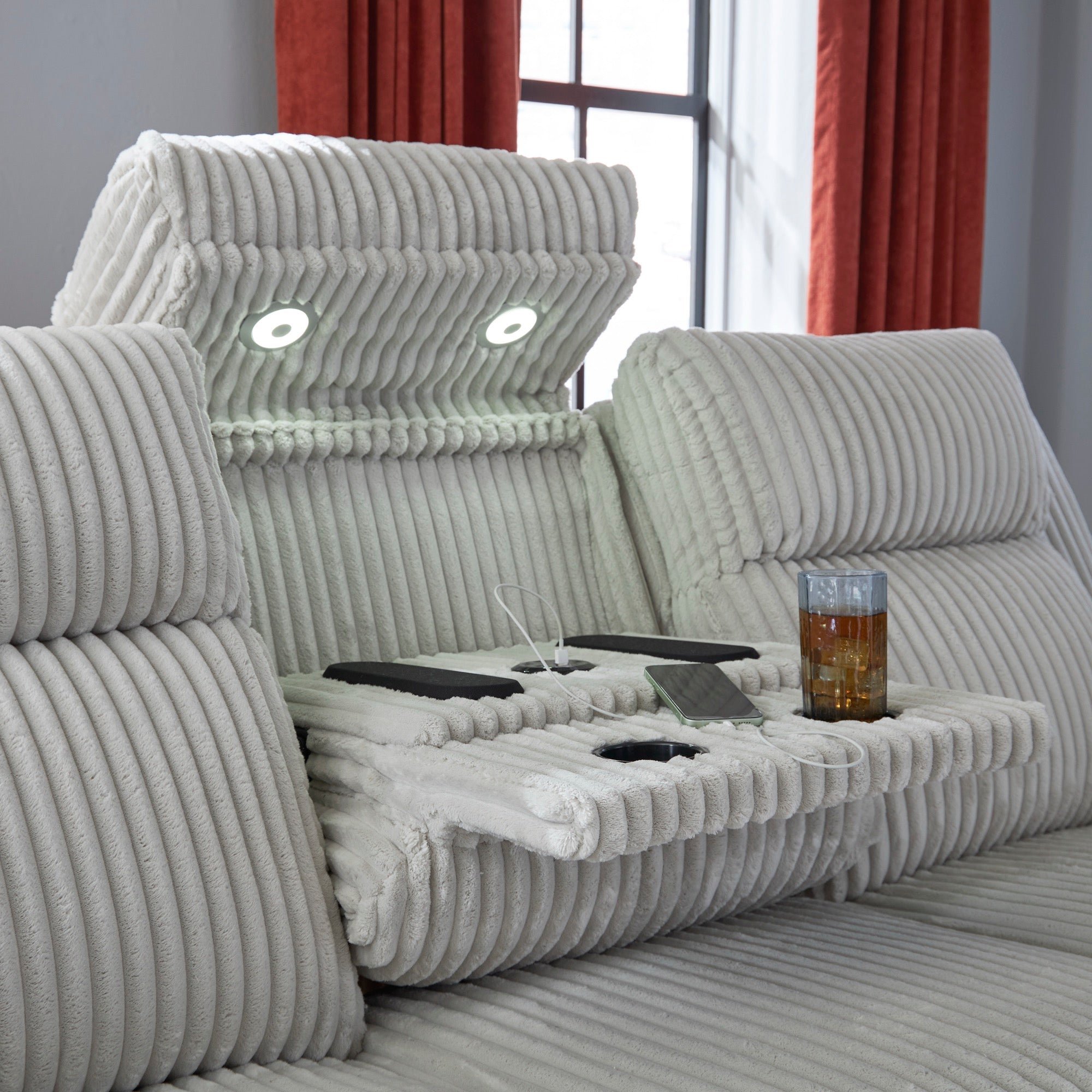 Emmett White Power Reclining Living Room Set - Adams Furniture