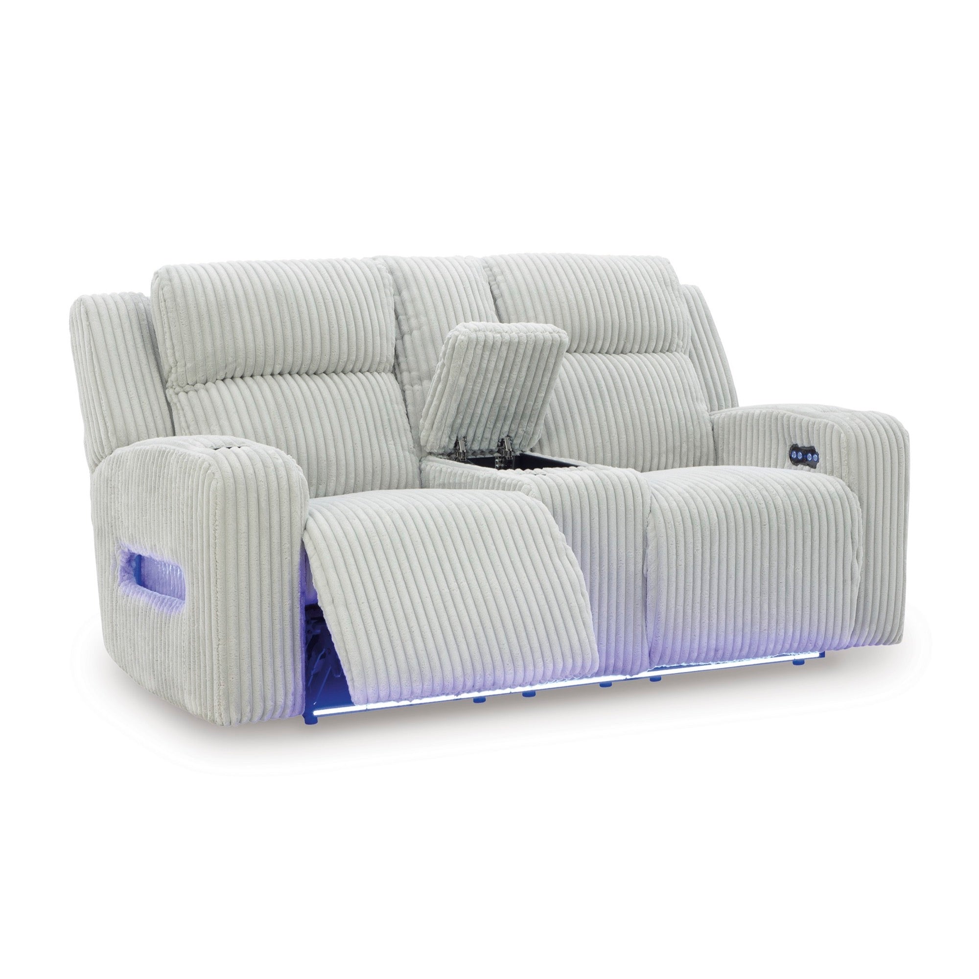 Emmett White Power Reclining Living Room Set - Adams Furniture
