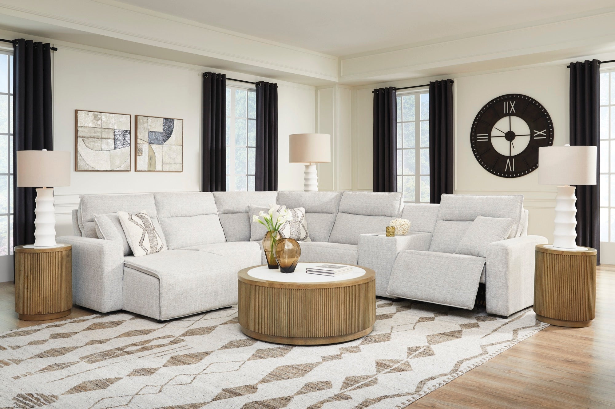 Tristan 6-Piece Power Reclining Sectional with Chaise and Console