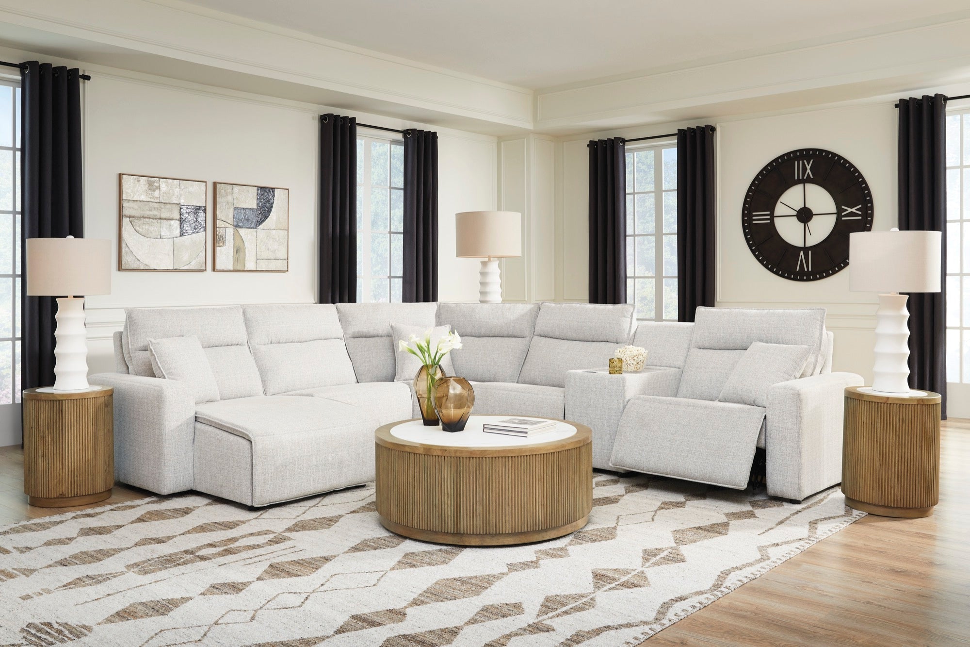 Tristan 6-Piece Power Reclining Sectional with Chaise and Console