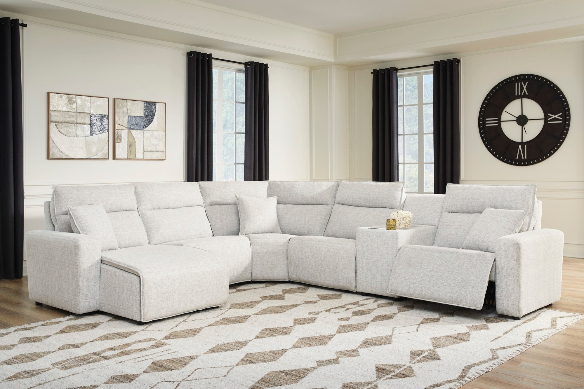 Tristan 6-Piece Power Reclining Sectional with Chaise and Console