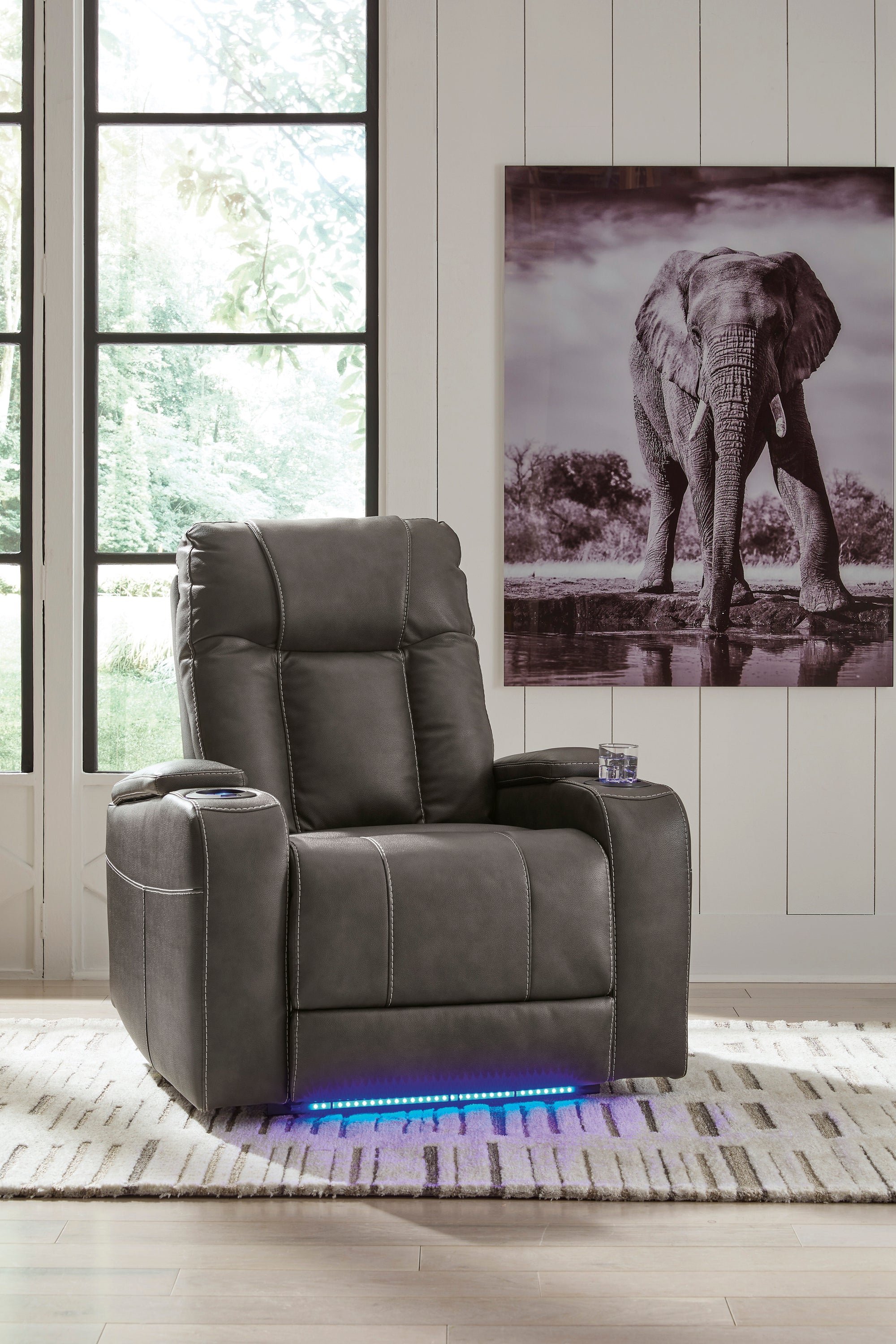 Power Recliner w/ Adjustable Headrest - Adams Furniture