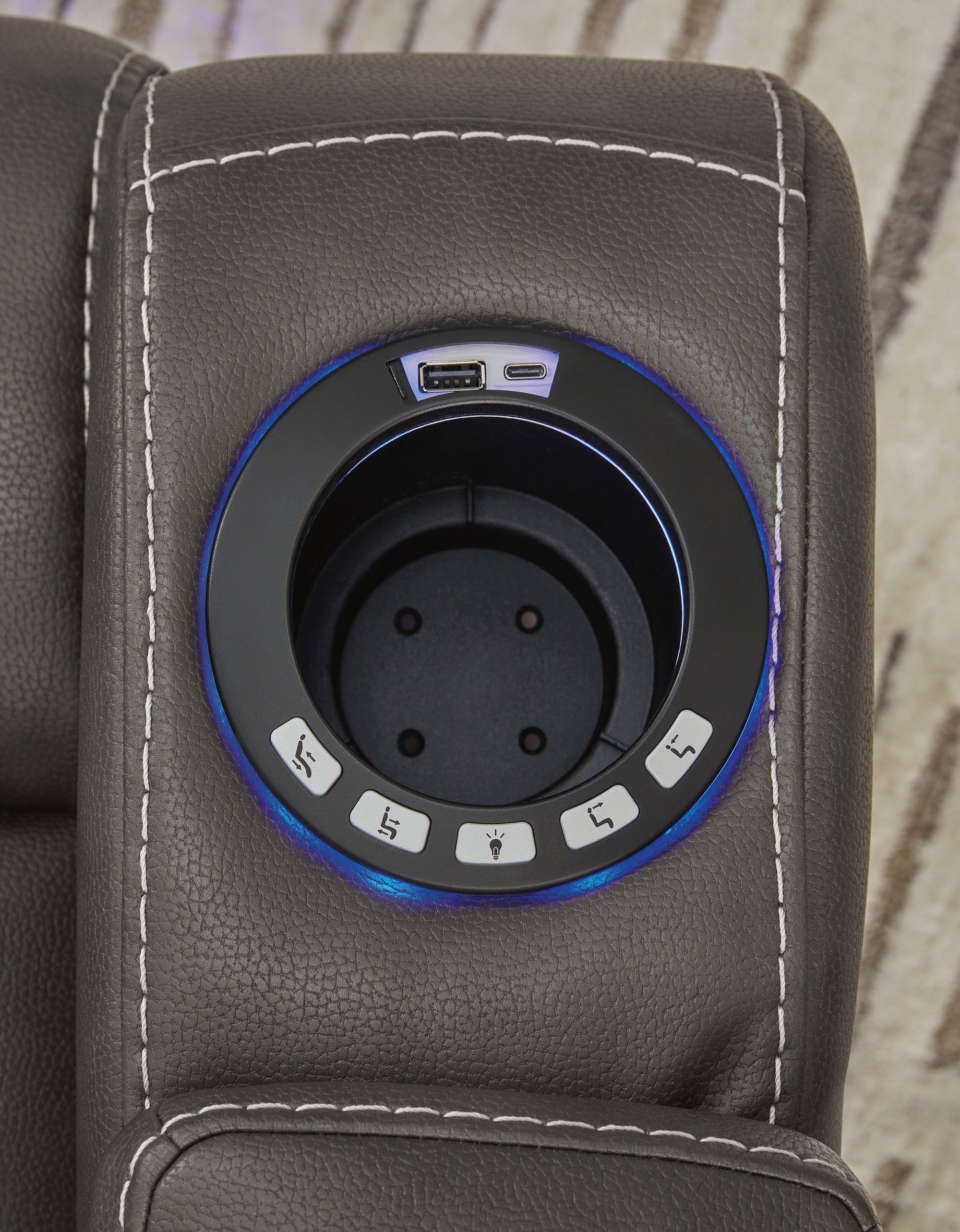 Power Recliner w/ Adjustable Headrest - Adams Furniture