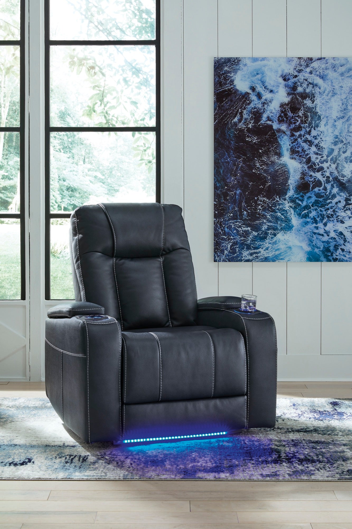 Saphire Power Recliner w/ Adjustable Headrest - Adams Furniture