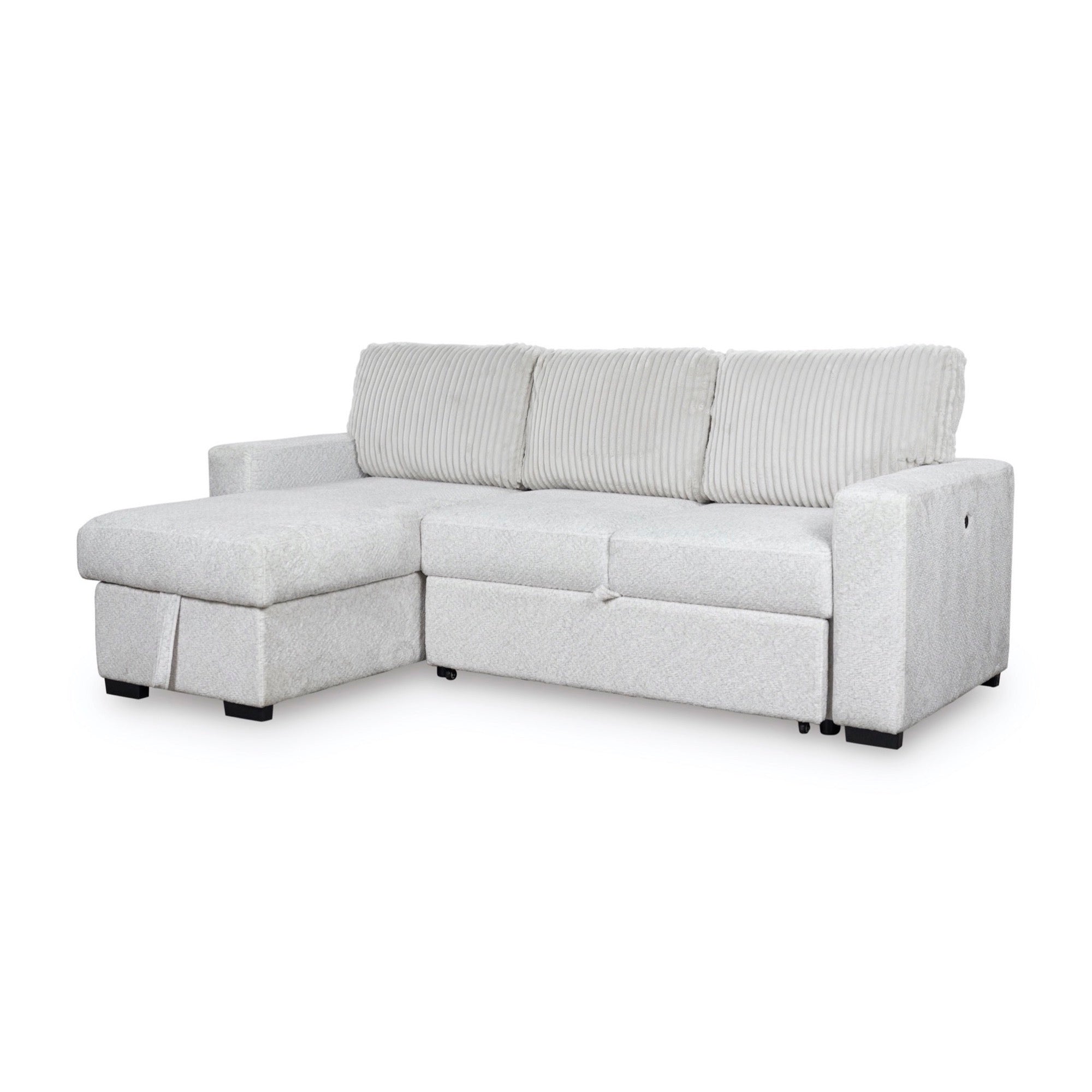 Landon 2-Piece Sectional with Pop Up Sleeper and Chaise - Adams Furniture