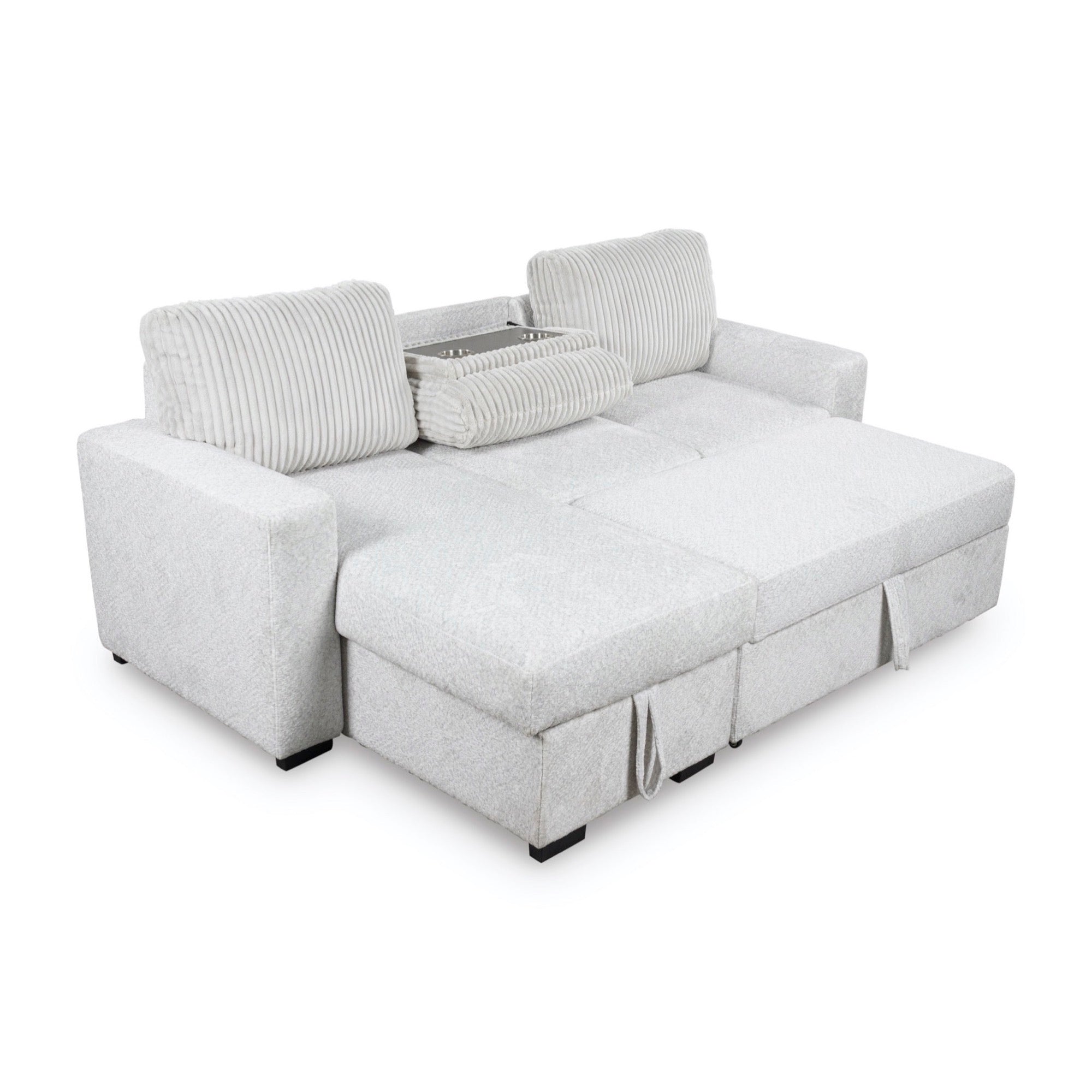 Landon 2-Piece Sectional with Pop Up Sleeper and Chaise - Adams Furniture