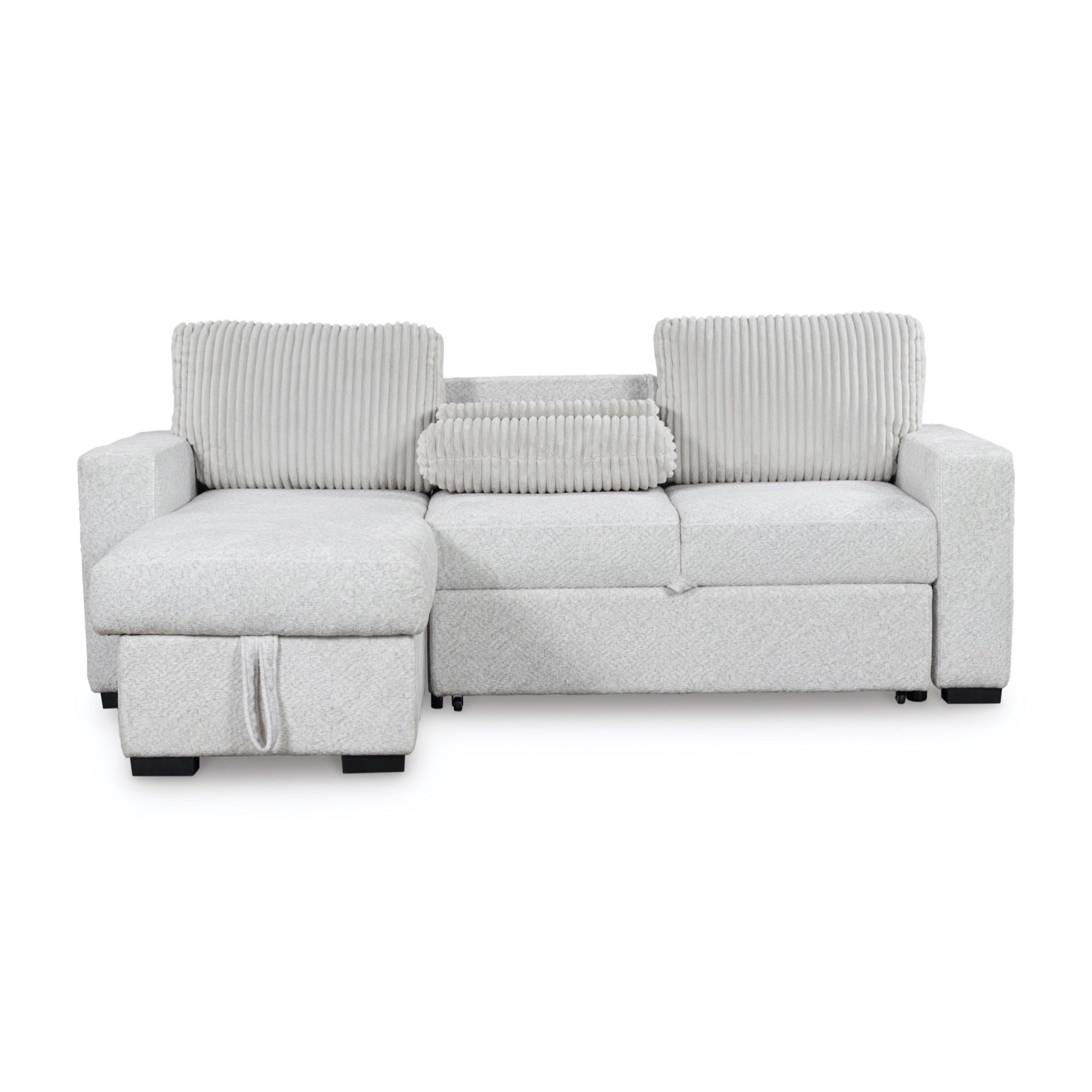 Landon 2-Piece Sectional with Pop Up Sleeper and Chaise - Adams Furniture