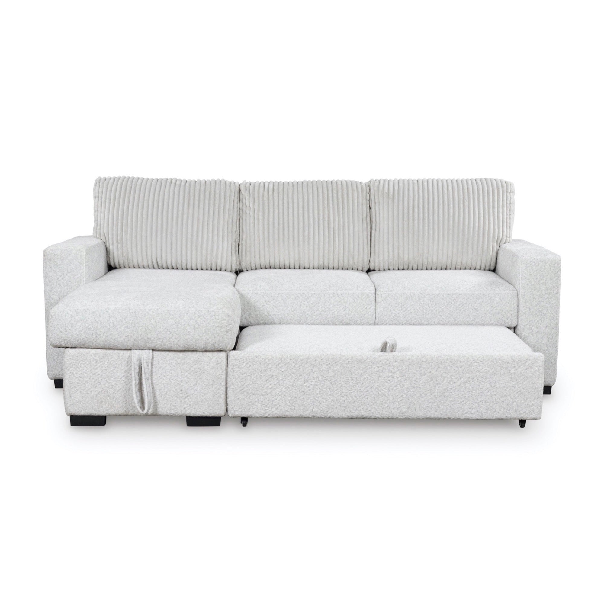 Landon 2-Piece Sectional with Pop Up Sleeper and Chaise - Adams Furniture