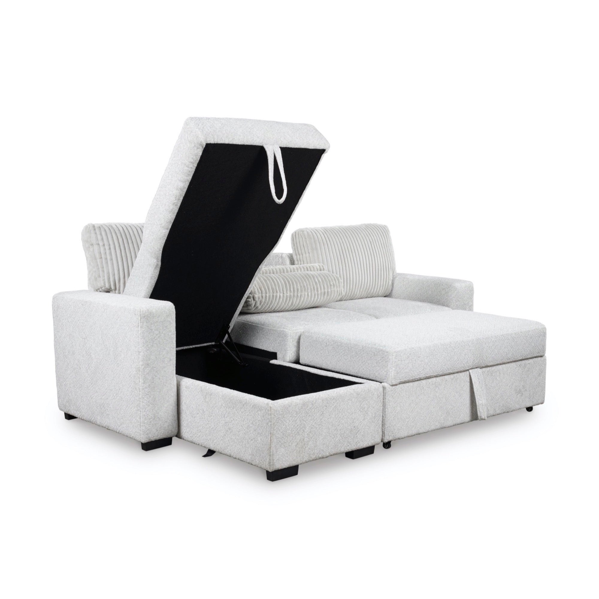 Landon 2-Piece Sectional with Pop Up Sleeper and Chaise - Adams Furniture