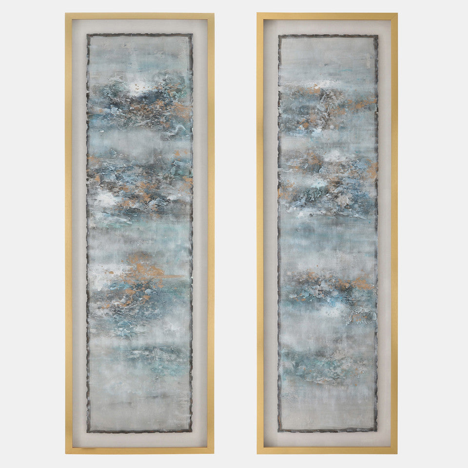 Abstract Canvas Wall Art Set on Gold Frame