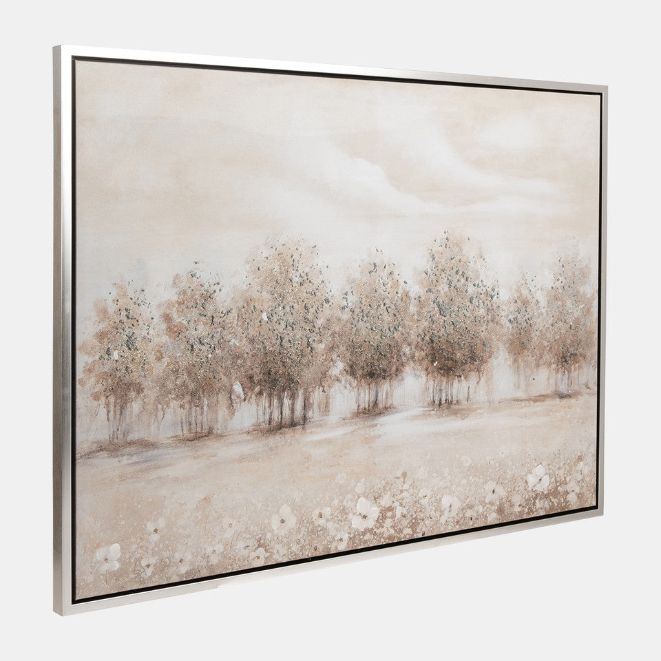 Trees And Flowers Hand Painted Canvas