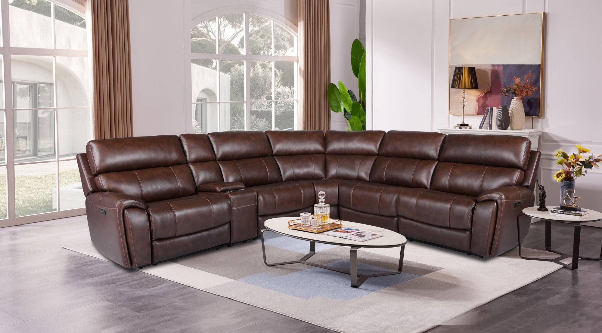 Thomas 6 Piece Power Reclining Sectional - Adams Furniture