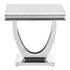 Adabella U-base Square End Table White and Chrome