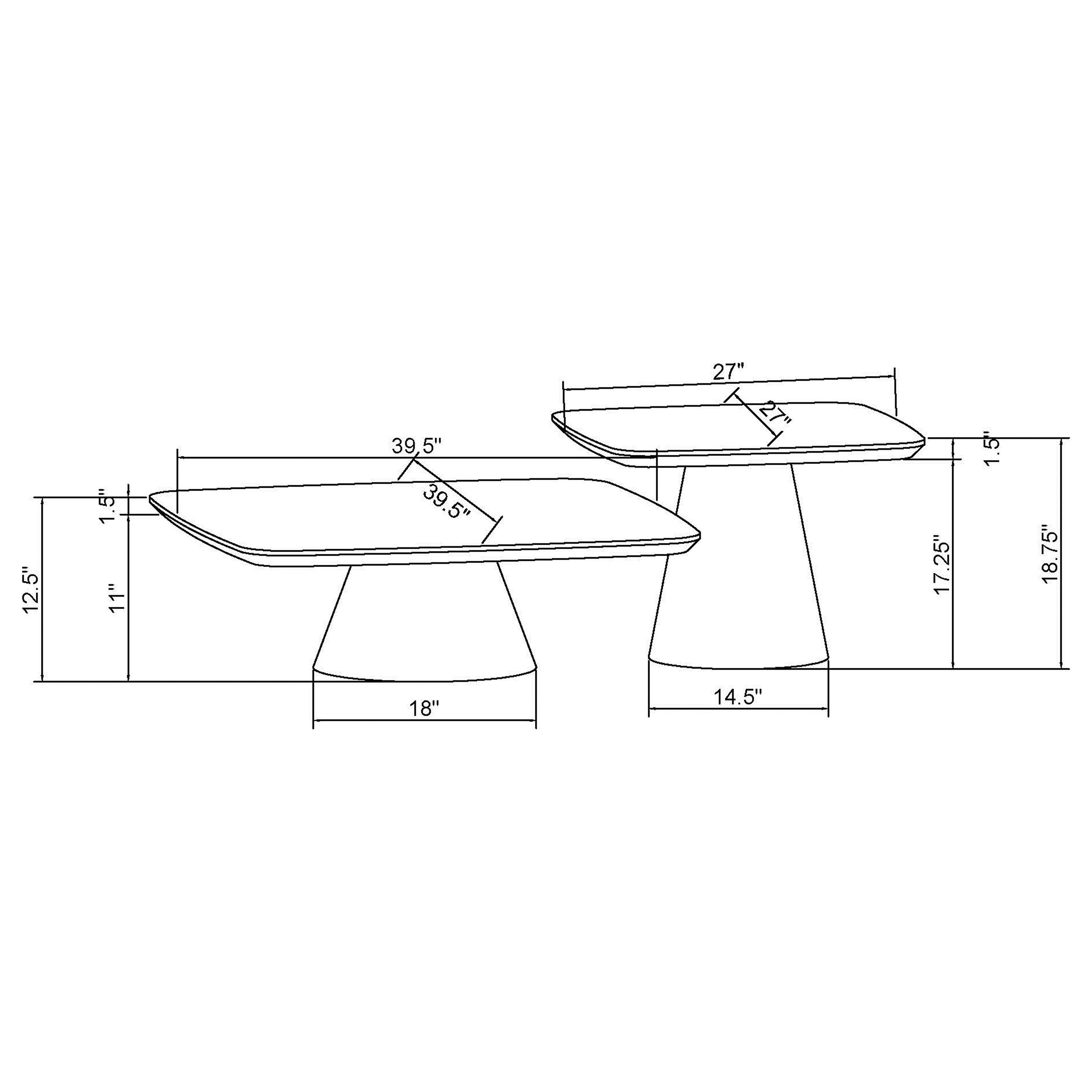 2 Piece Coffee Table Set