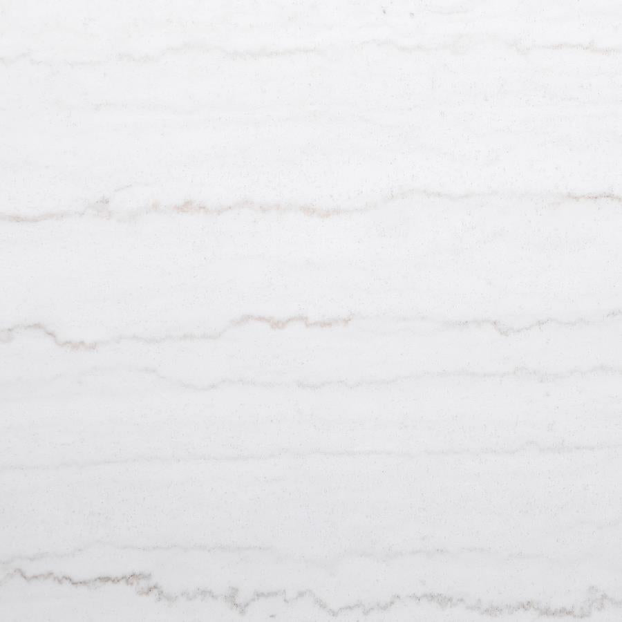 Round Marble Top Coffee Table White and Charcoal - Adams Furniture