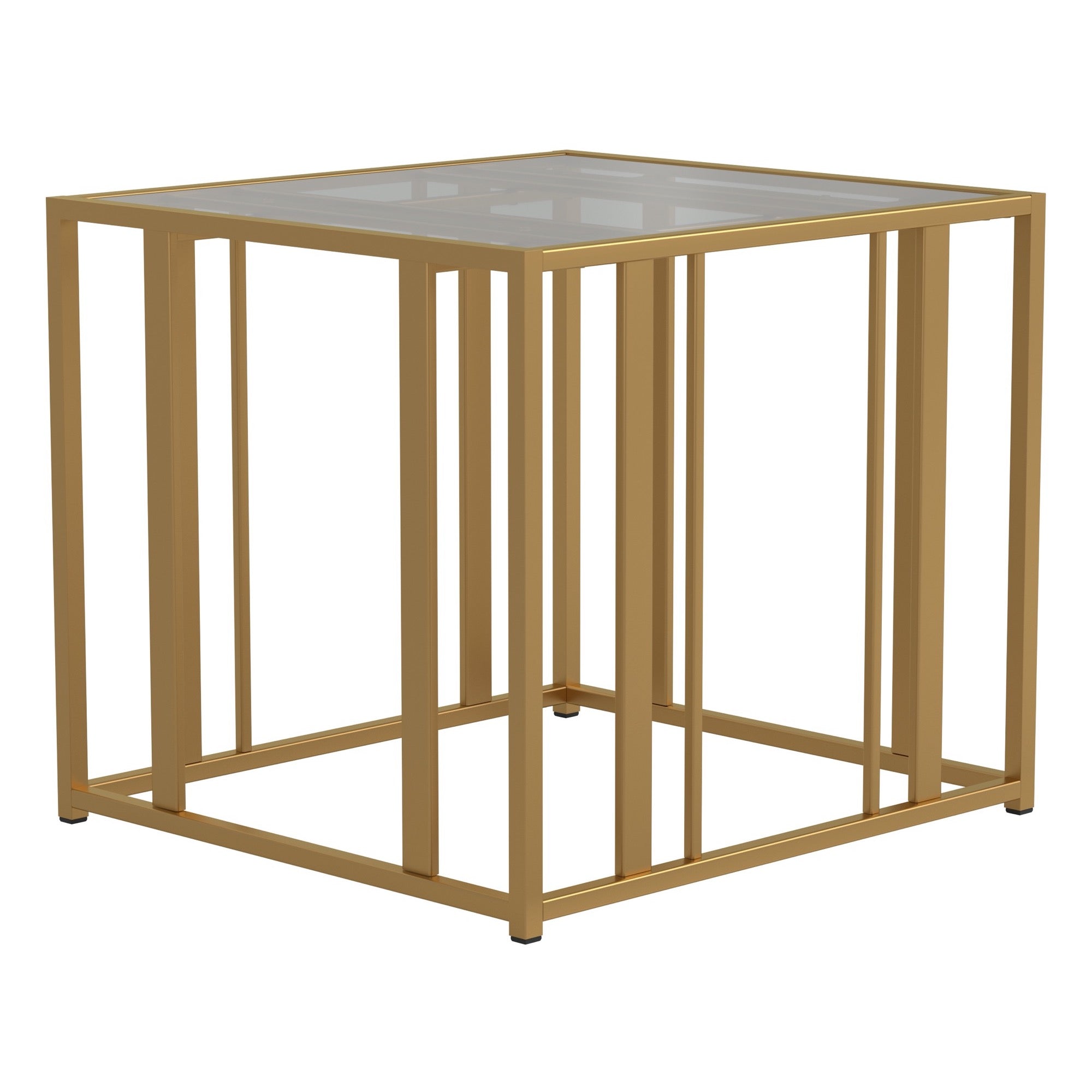 Adri Metal Frame End Table Matte Brass – Adams Furniture
