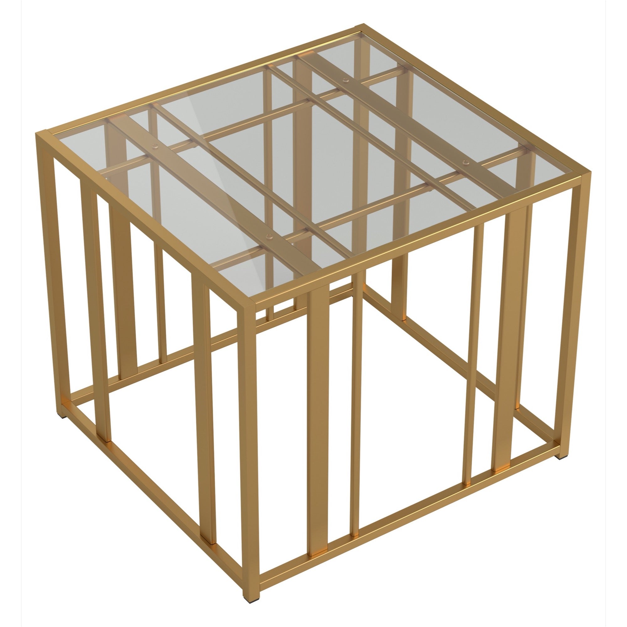 Adri Metal Frame End Table Matte Brass