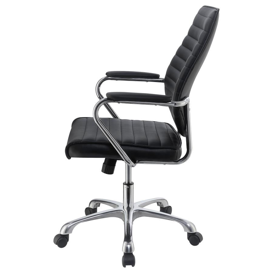 Upholstered Adjustable Home Office Desk Chair Black