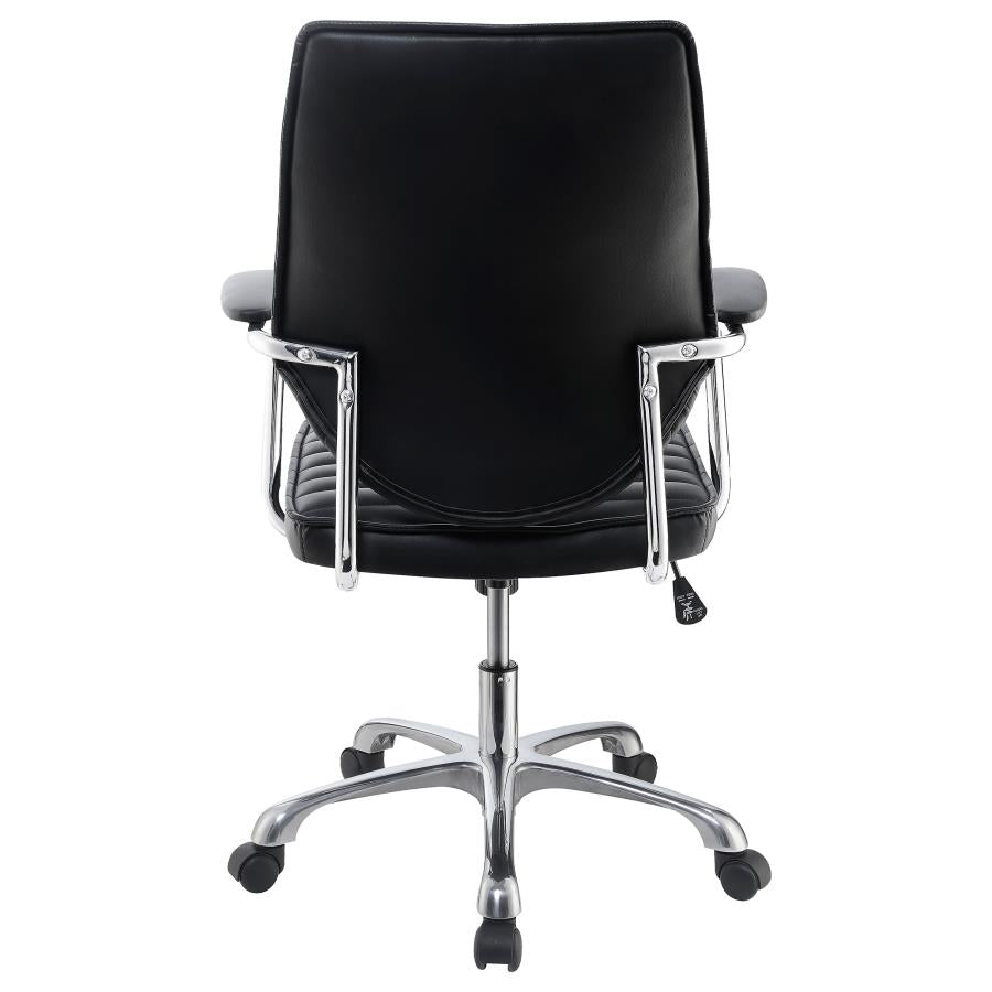 Upholstered Adjustable Home Office Desk Chair Black