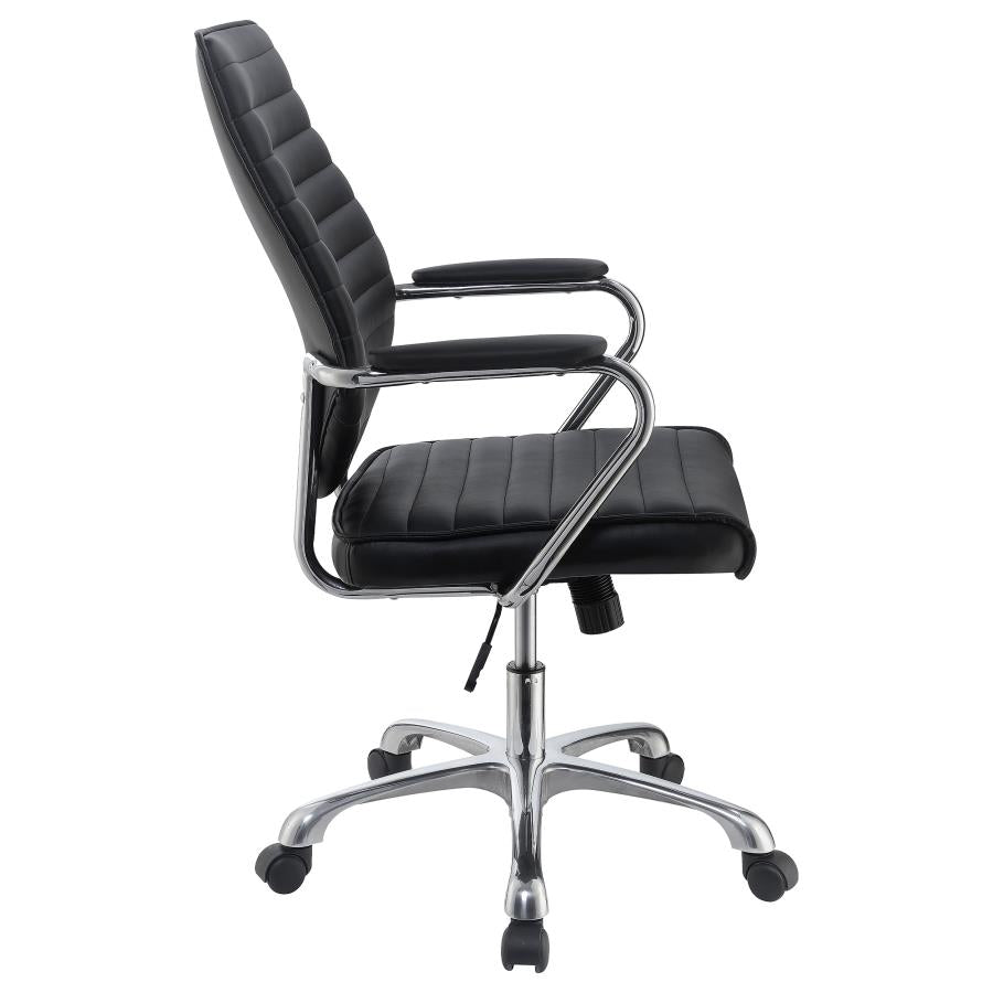 Upholstered Adjustable Home Office Desk Chair Black