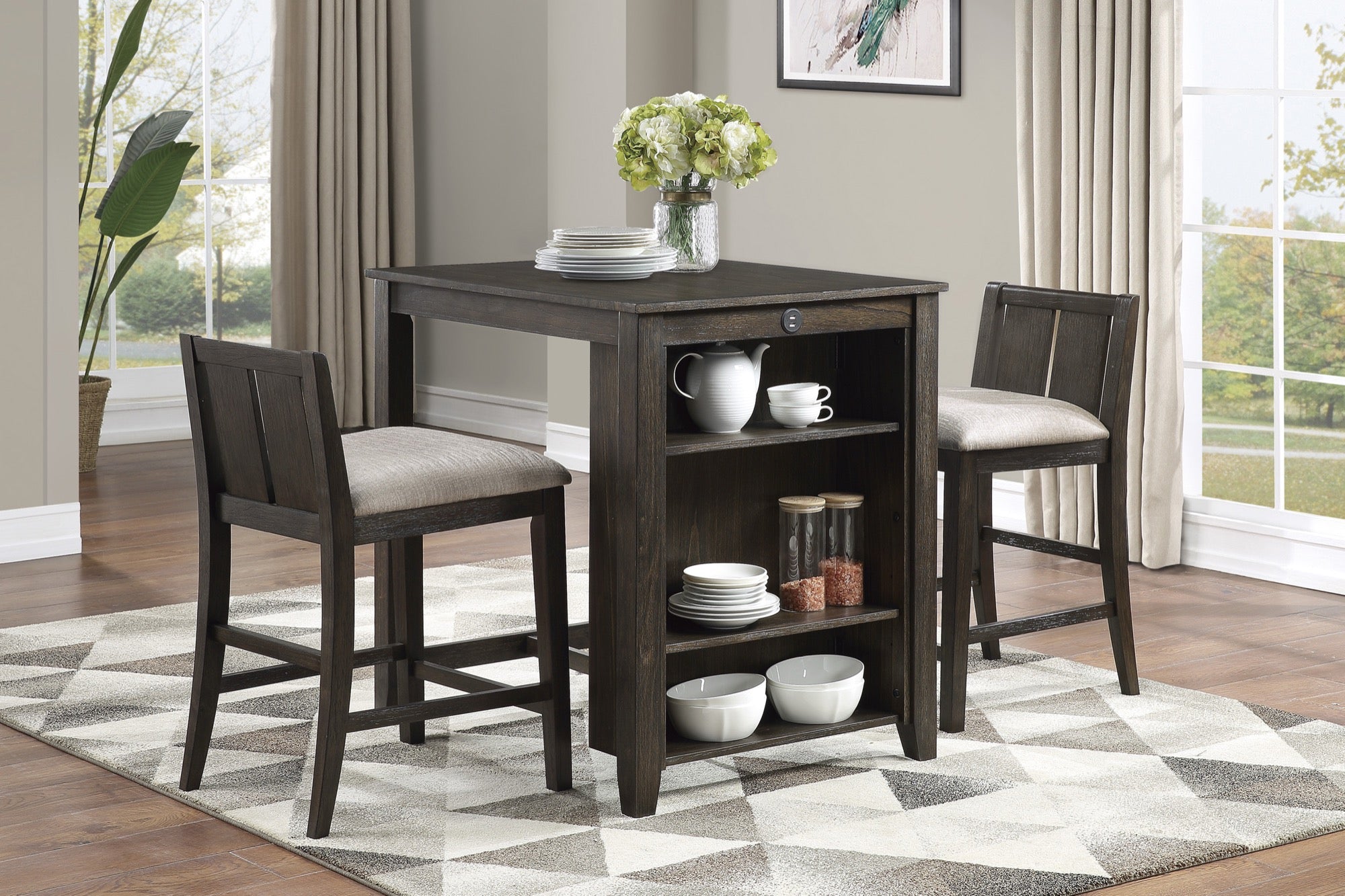 Jake 3 Piece Counter Height Dining Set - Adams Furniture