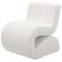 Boucle Upholstered Armless Curved Chair Cream