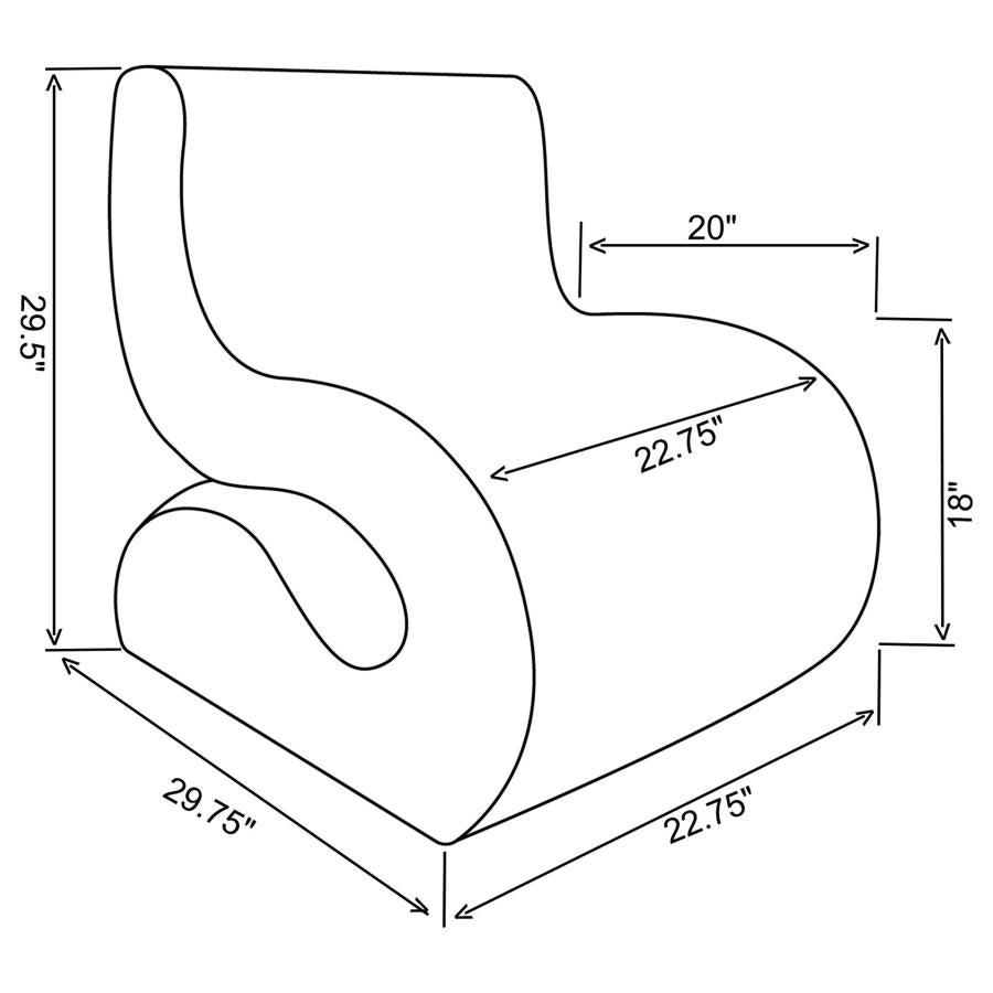 Boucle Upholstered Armless Curved Chair Cream