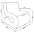 Boucle Upholstered Armless Curved Chair Cream