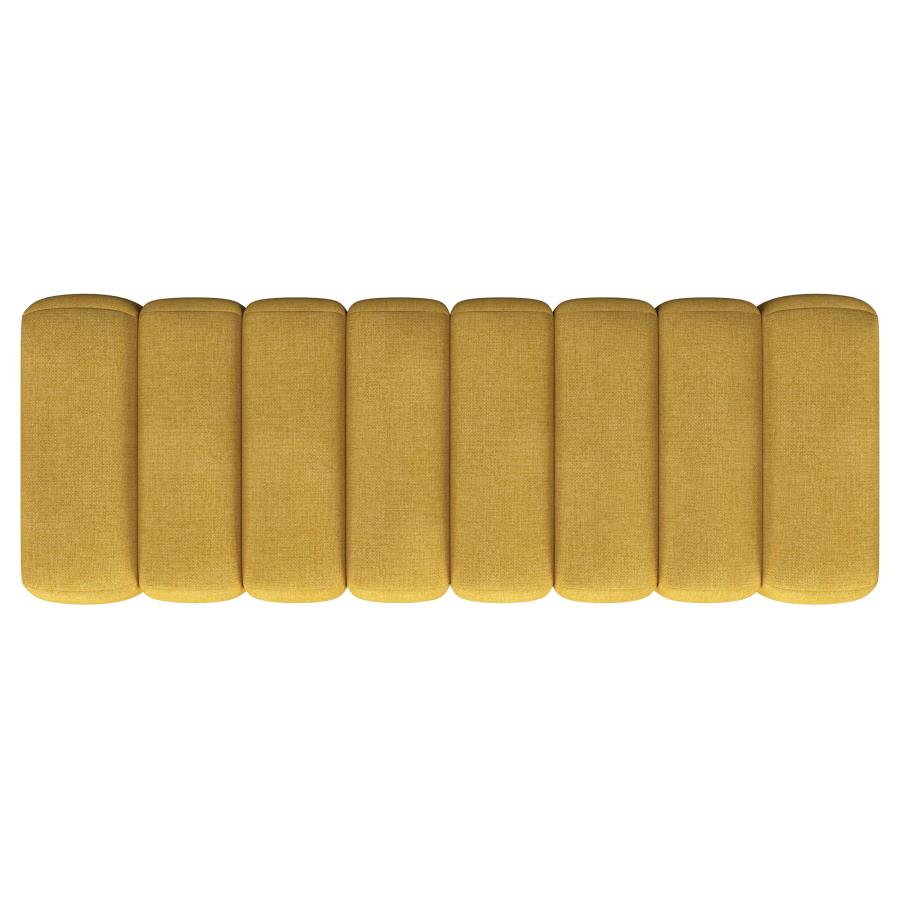 Upholstered Tufted Accent Bench Mustard Yellow - Adams Furniture