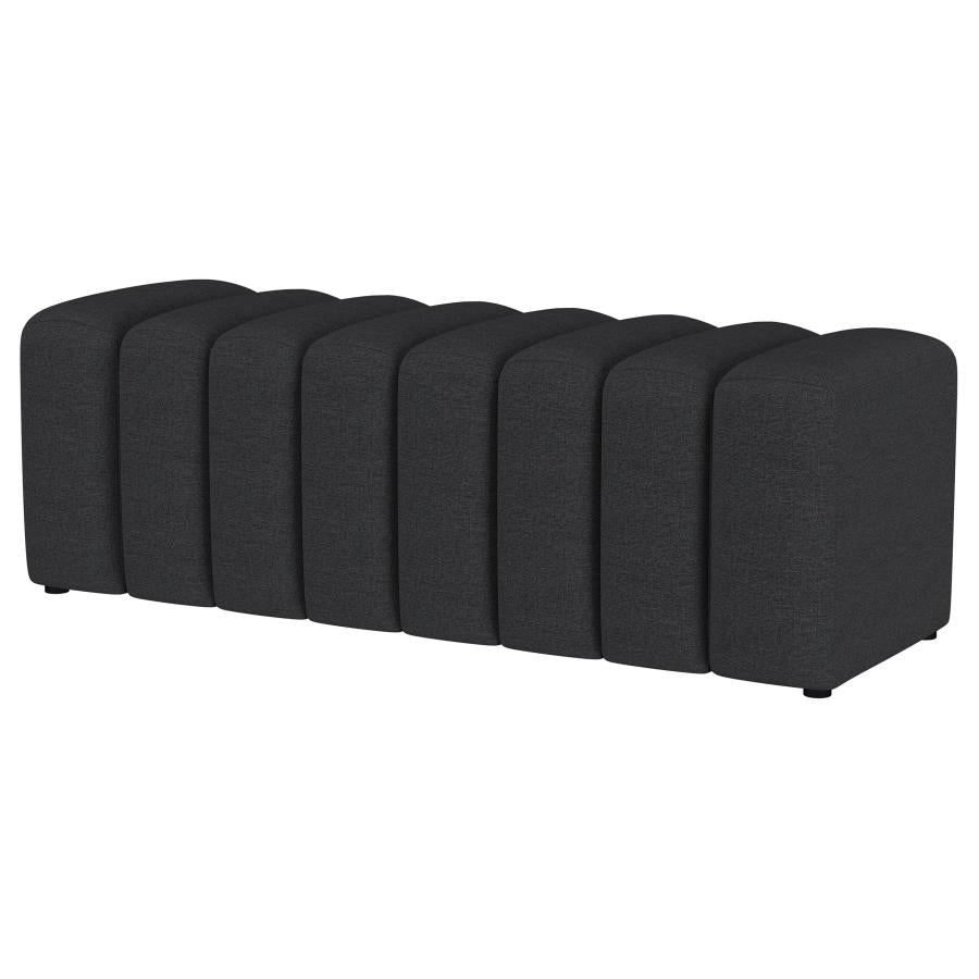 Upholstered Tufted Accent Bench Charcoal - Adams Furniture