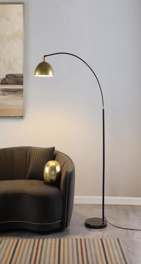 74-inch Arched Dome Shade Metal Floor Lamp Black - Adams Furniture